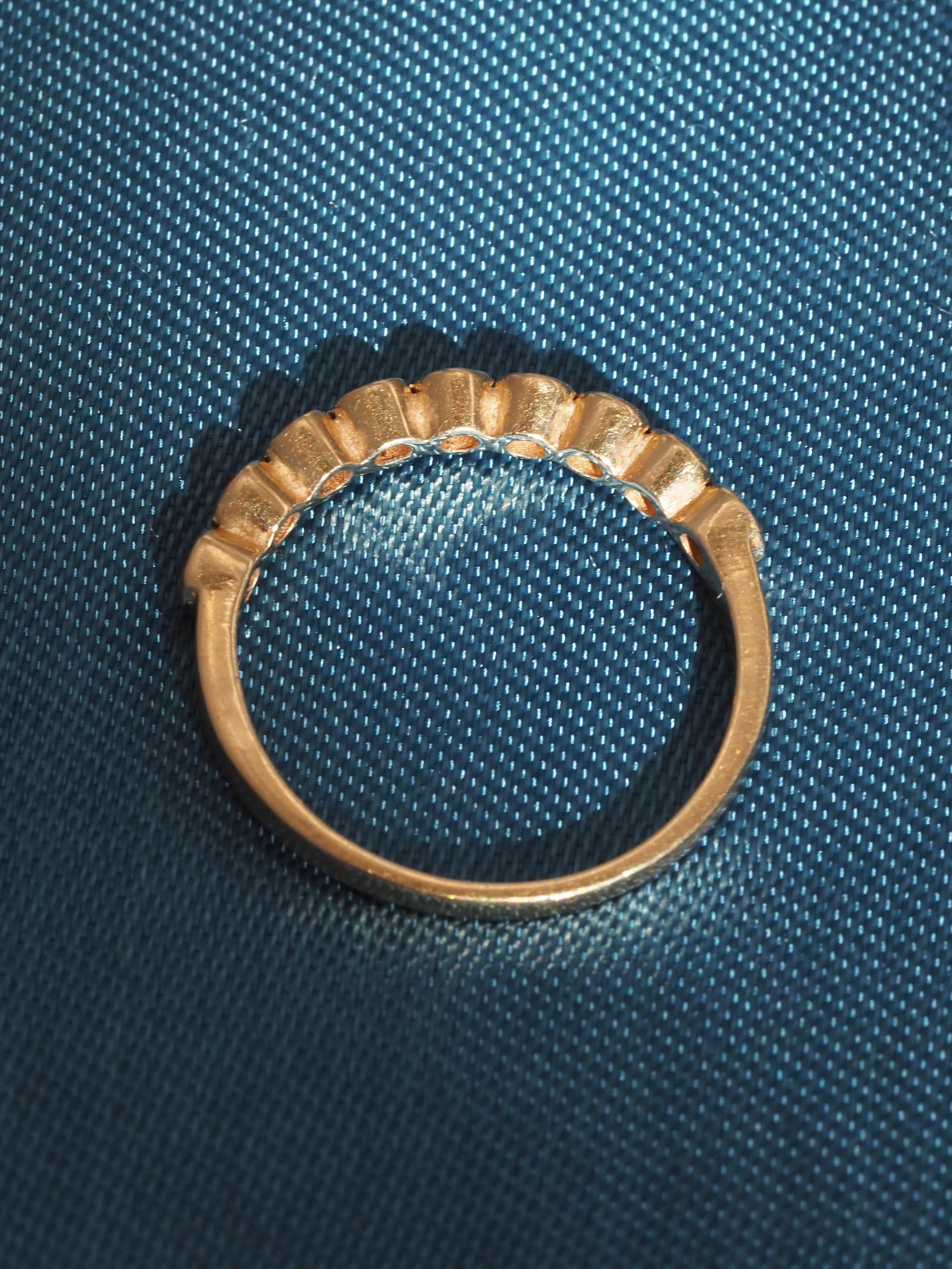 Ombre Pink Sapphire Half Eternity 14k Gold Ring