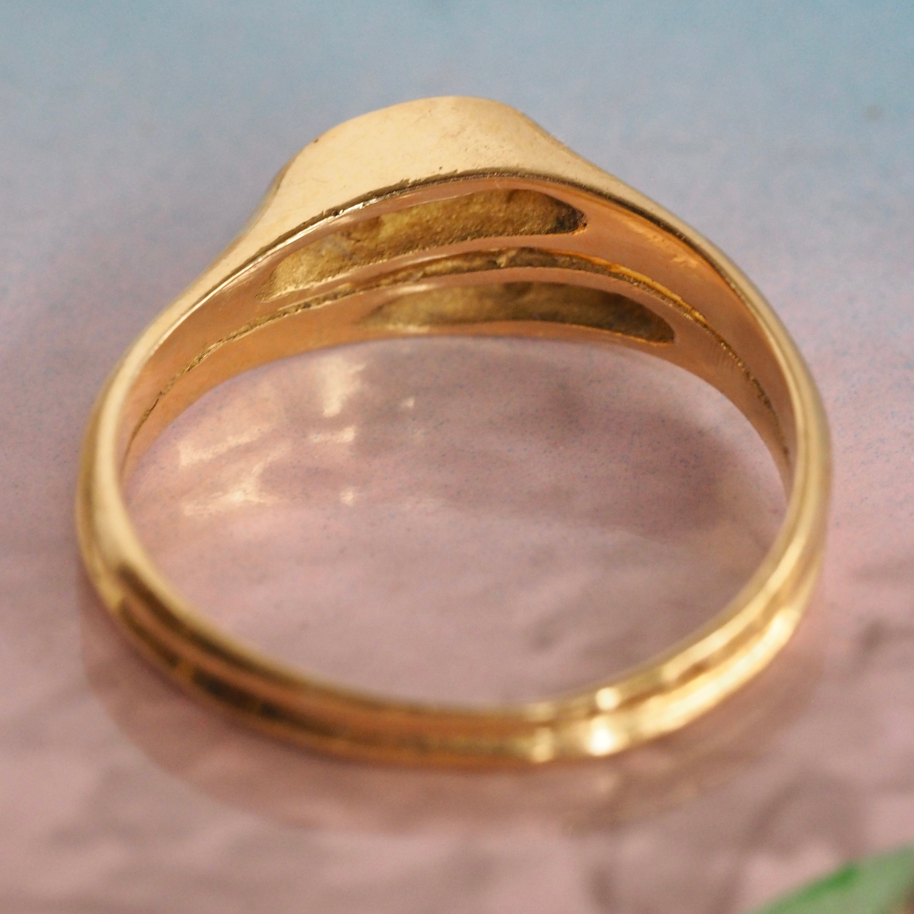 Vintage Portuguese 19k Gold Diamond Bypass Ring