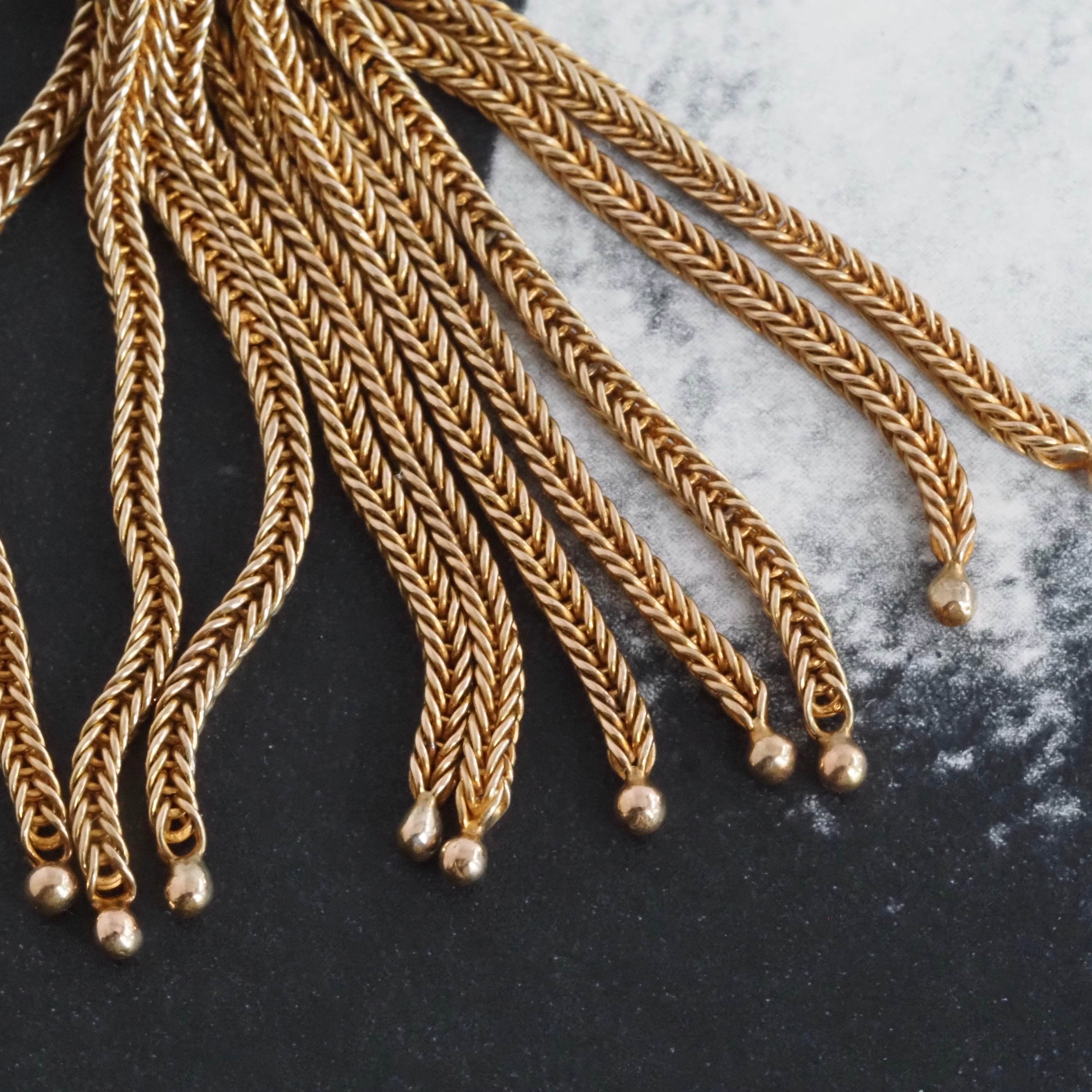 Vintage 14k Gold Tassel Pendant 18k Gold Bail