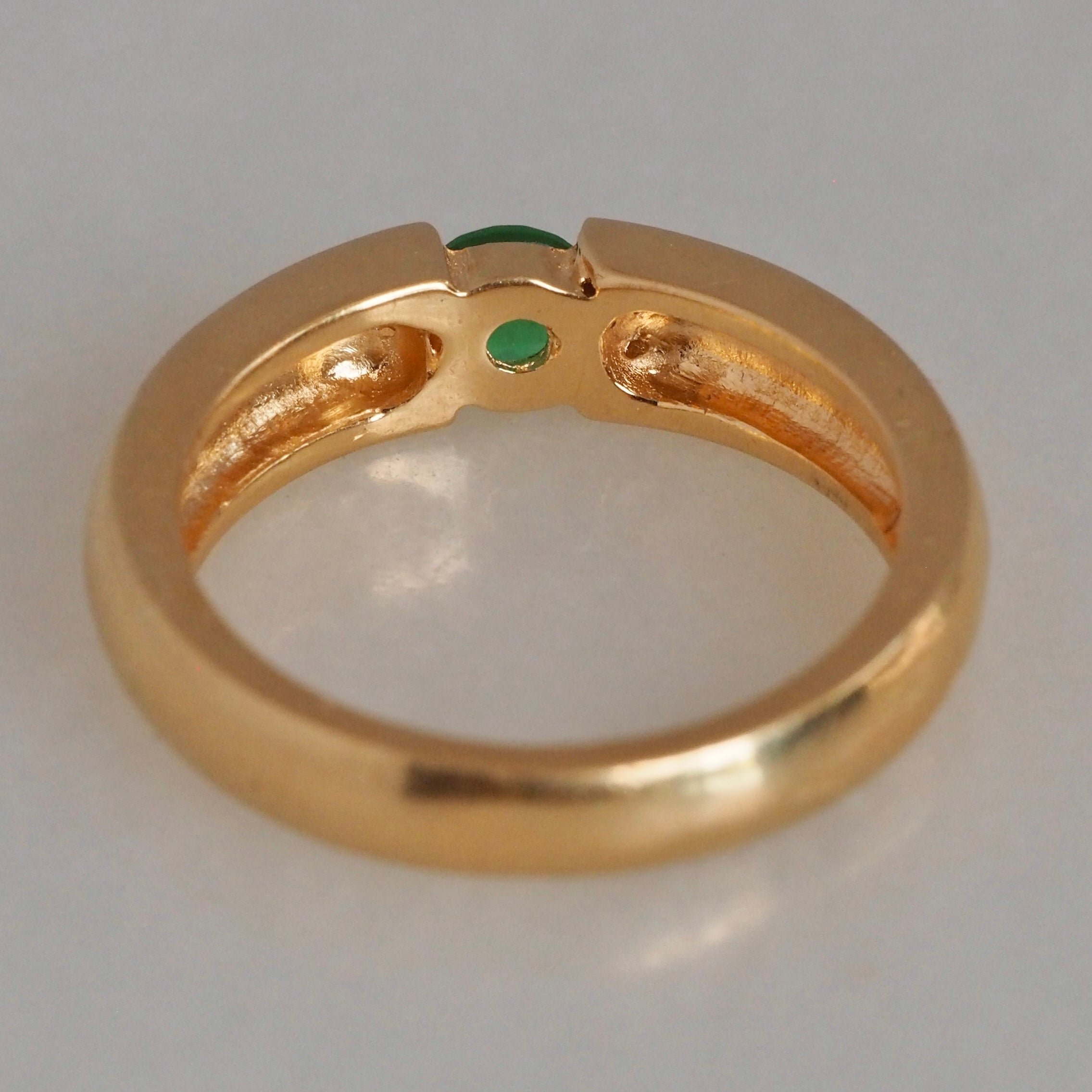 Modernist 18k Gold Emerald Ring
