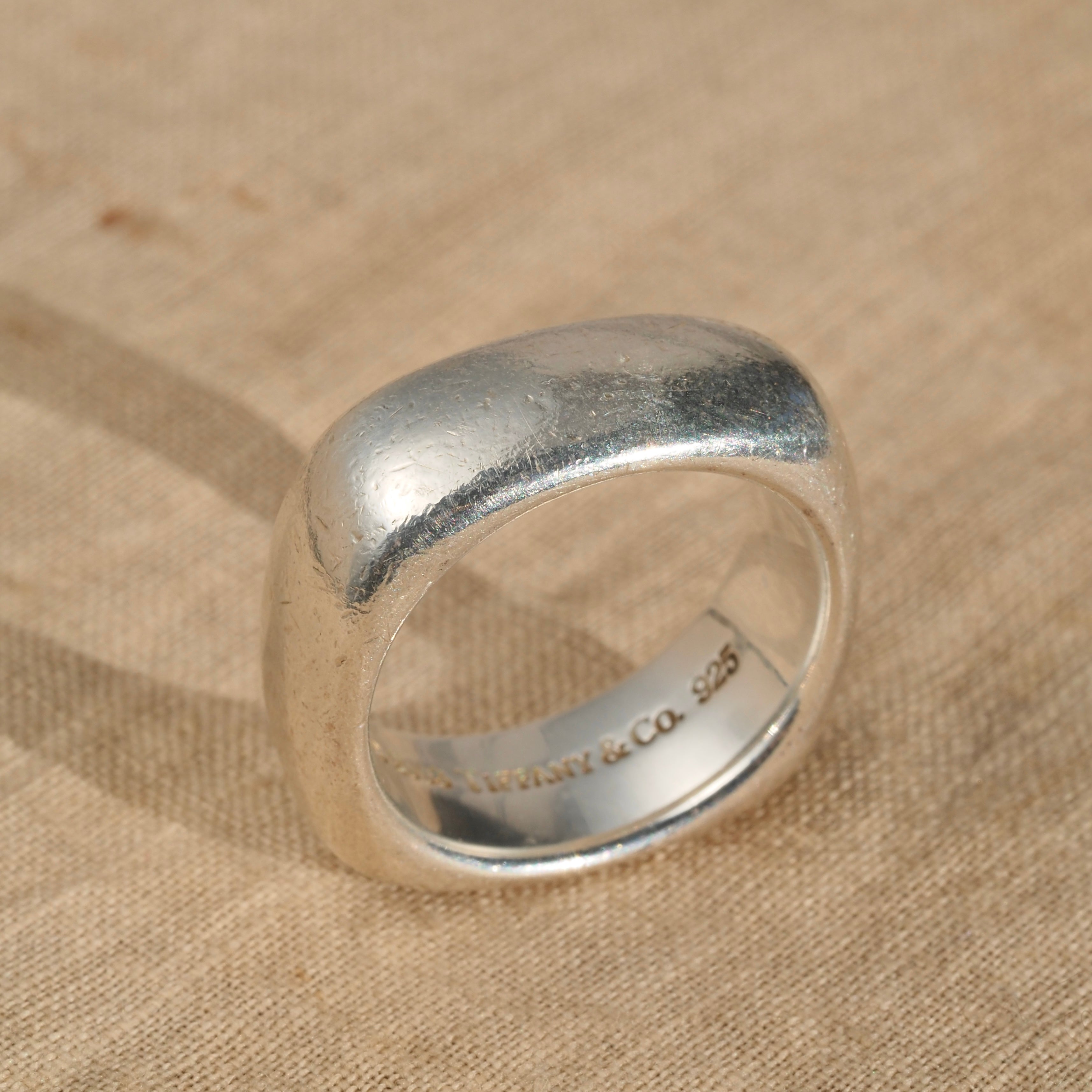 Vintage Tiffany Sterling Silver Squared Band