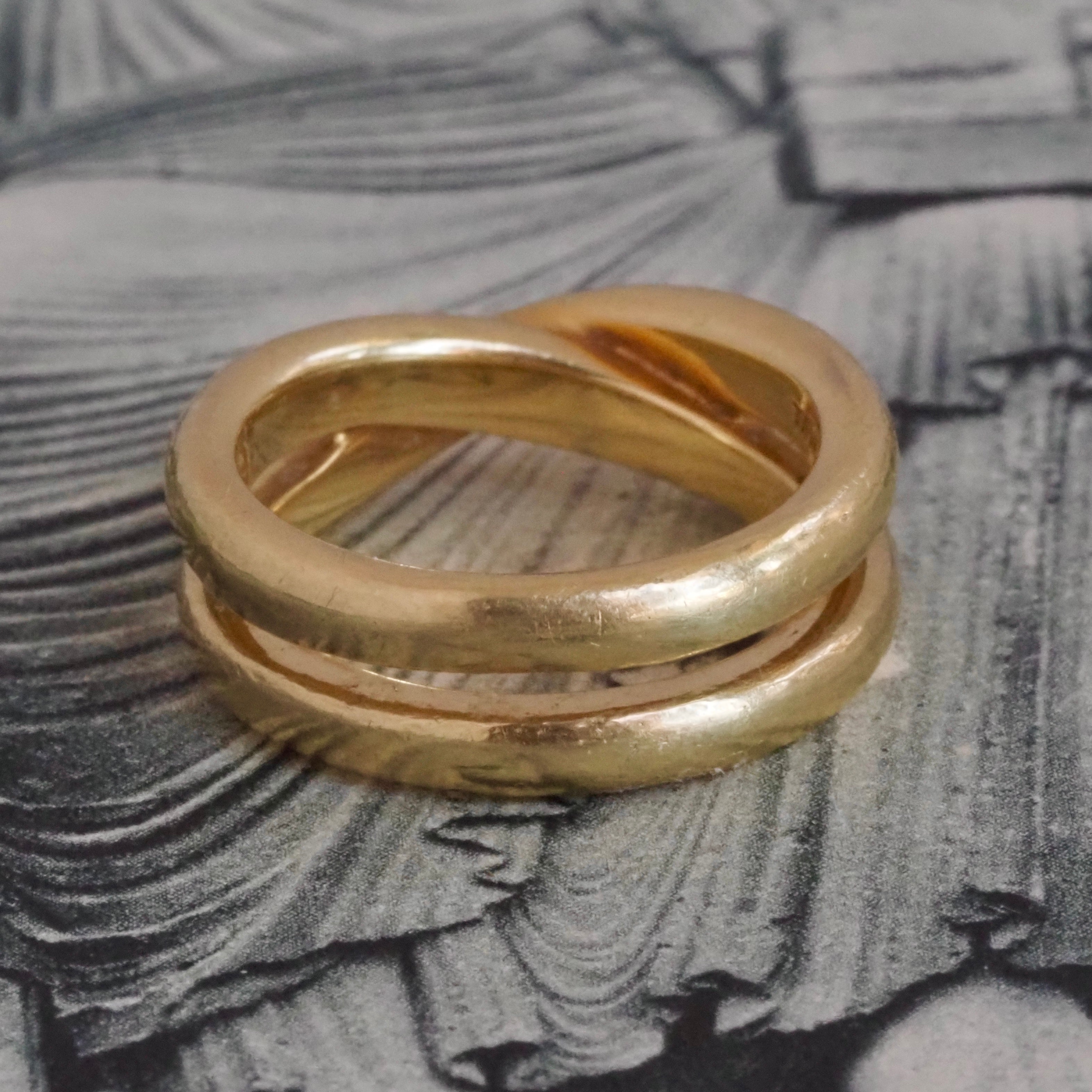 Vintage Tiffany by Paloma Picasso 18k Gold Crossover Double Band
