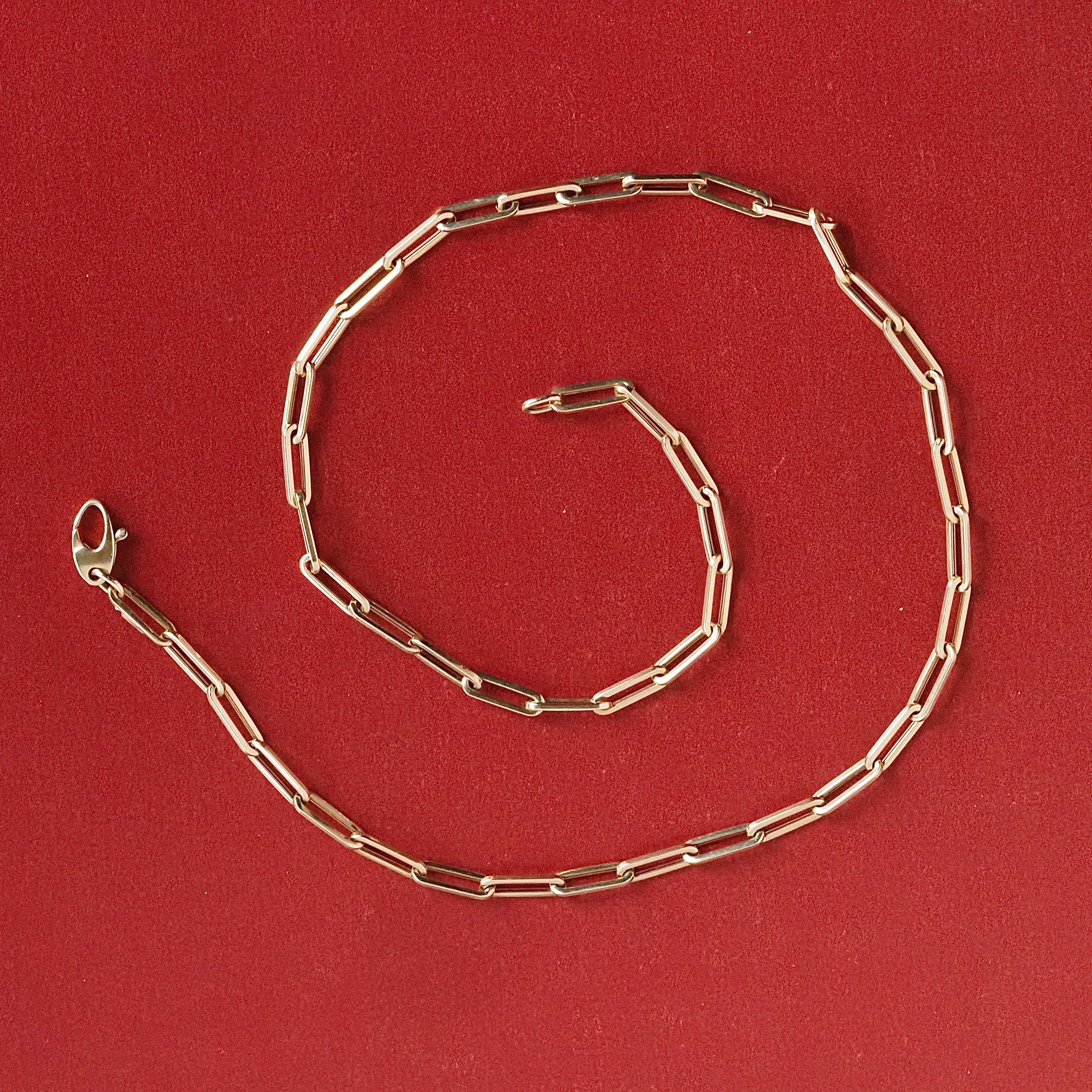14k Gold Paperclip Chain Necklace
