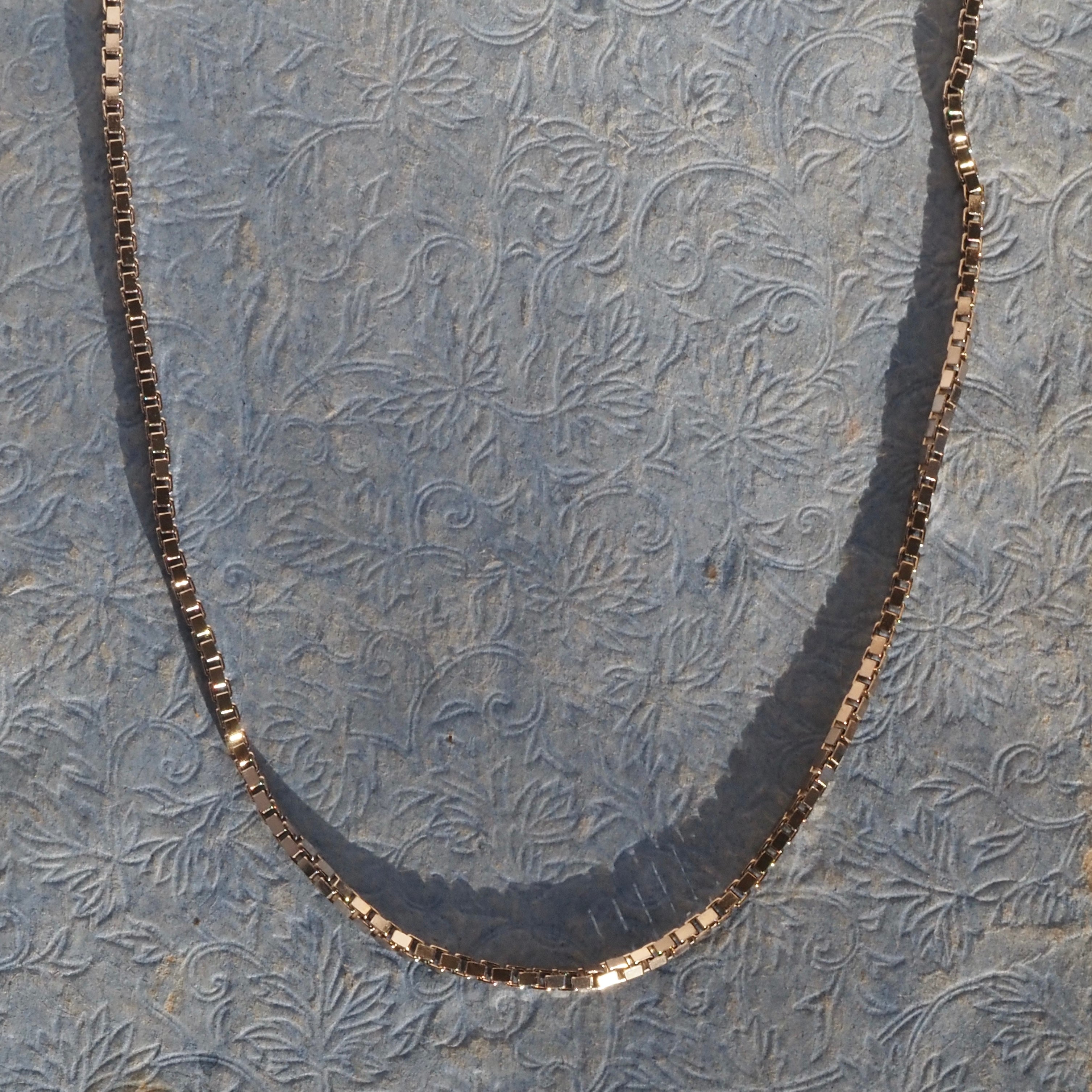 Vintage Italian Sterling Silver Box Link Chain Necklace