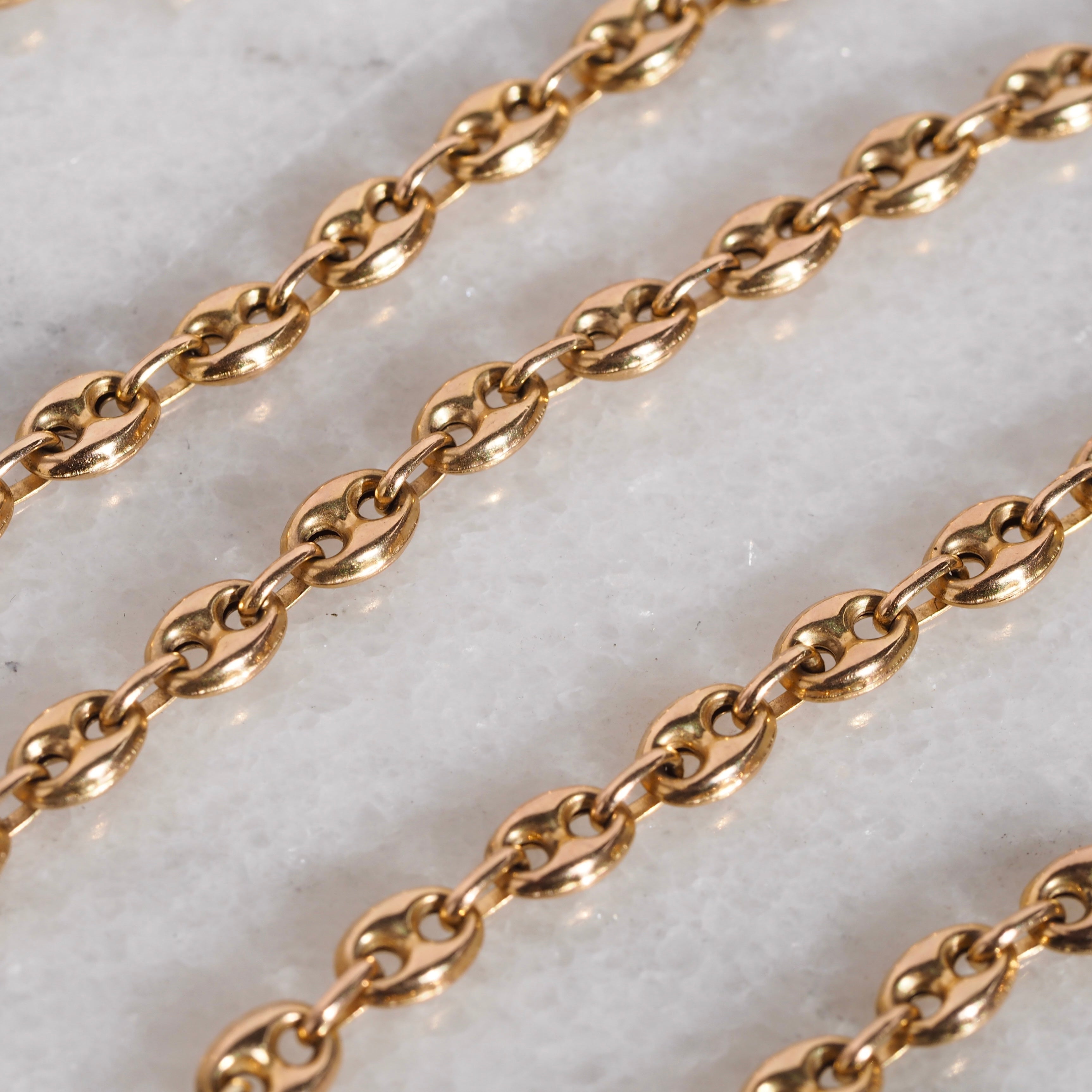 Vintage Italian 14k Gold Puffy Mariner Chain