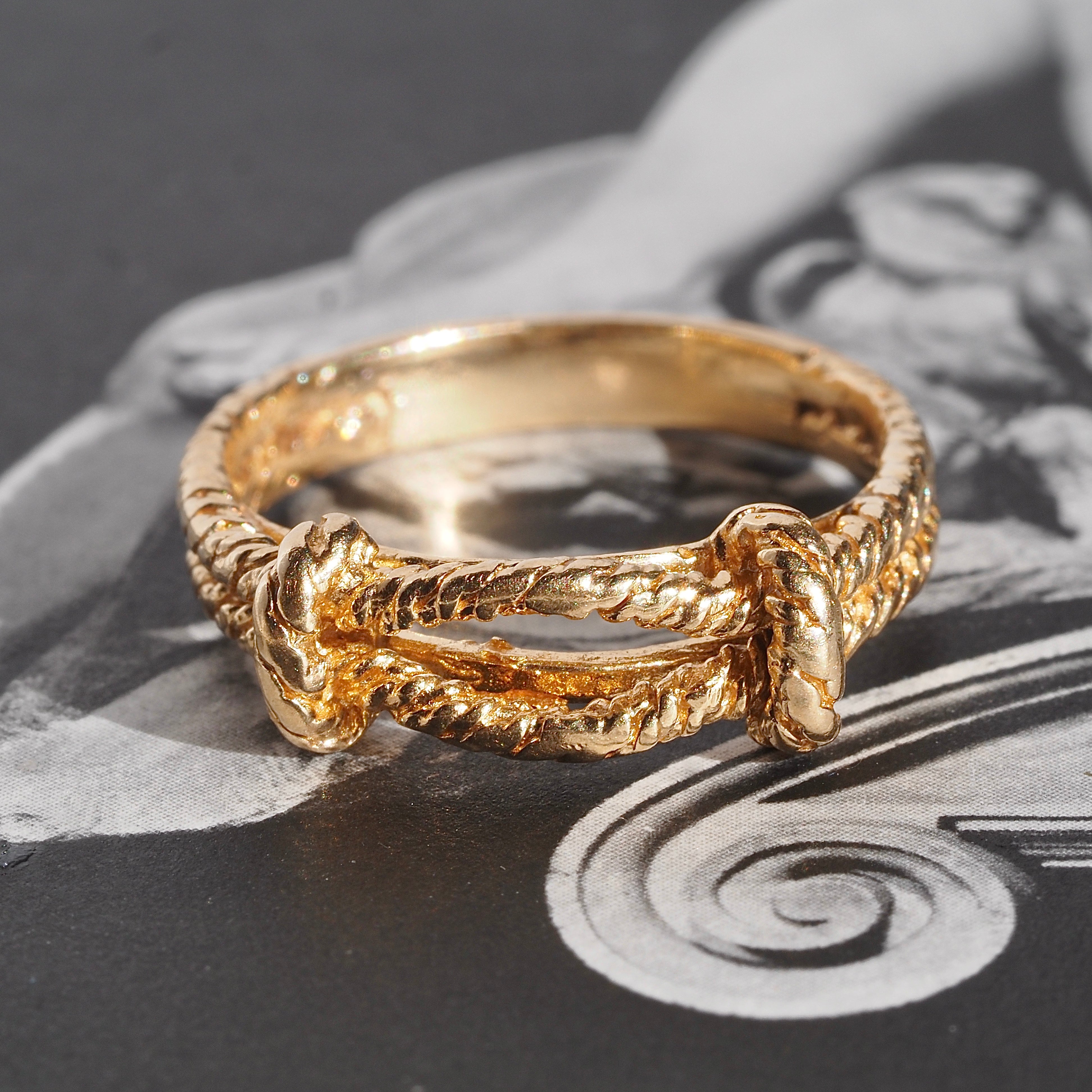 Vintage Twisted Rope 14k Gold Ring