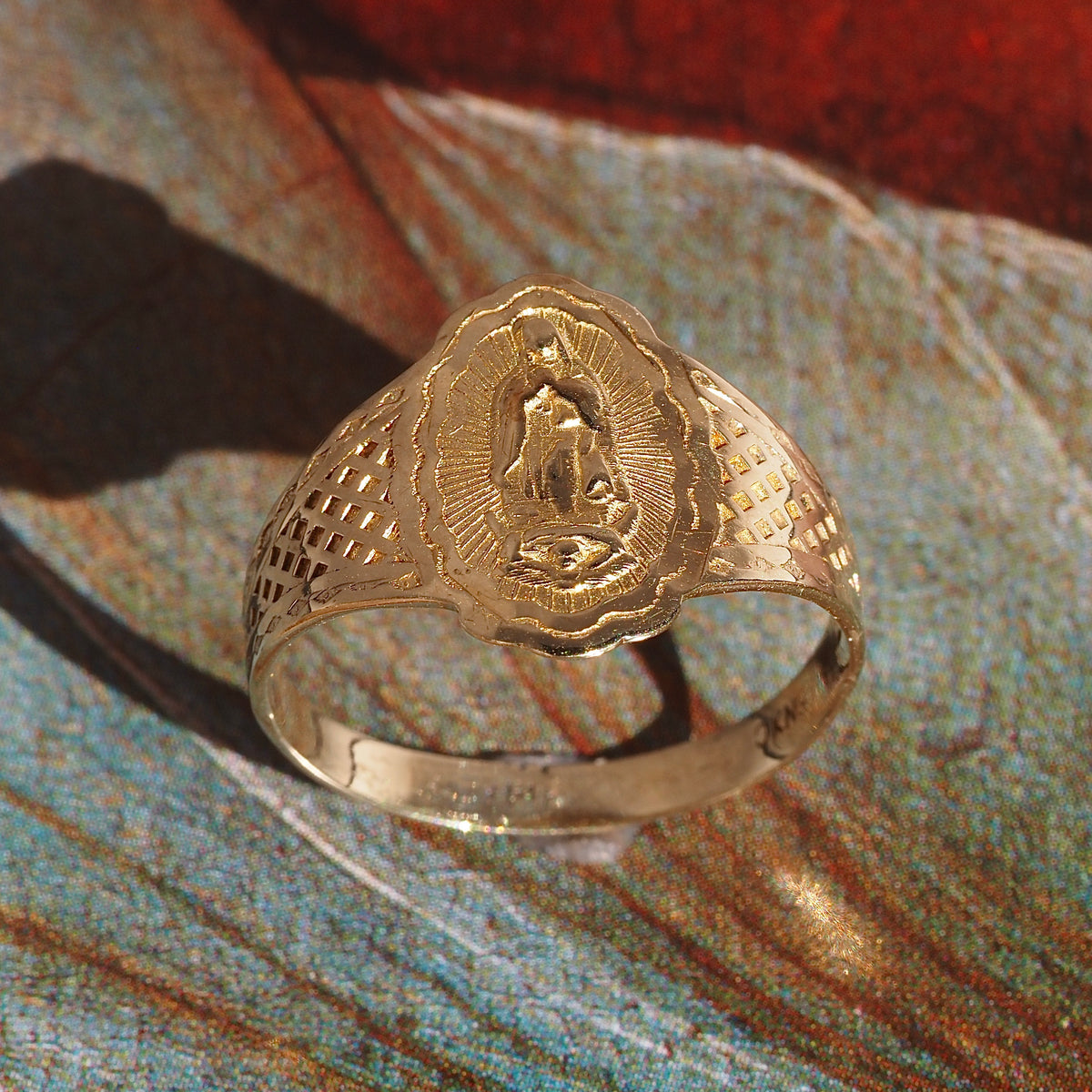 Vintage Mary Signet 14k Gold Ring