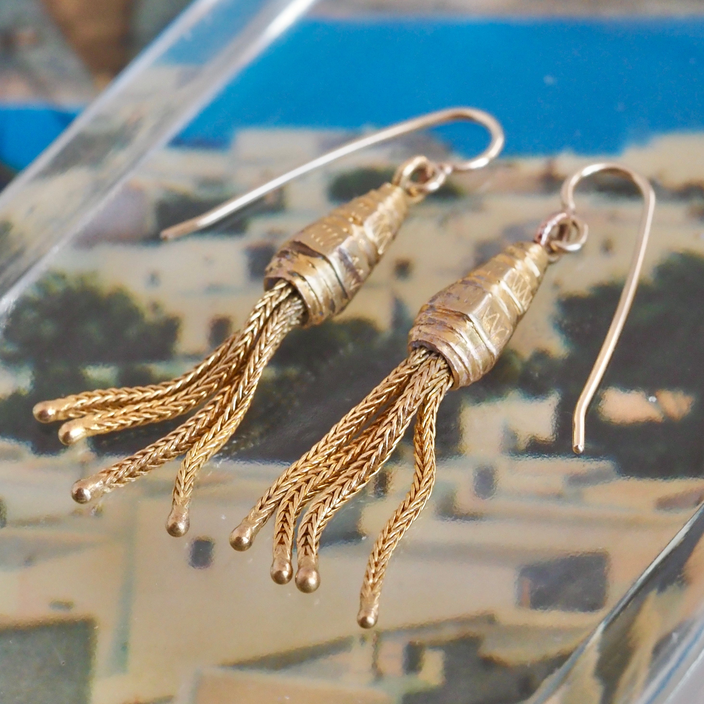 Antique Victorian 10k Gold Tassel Earrings