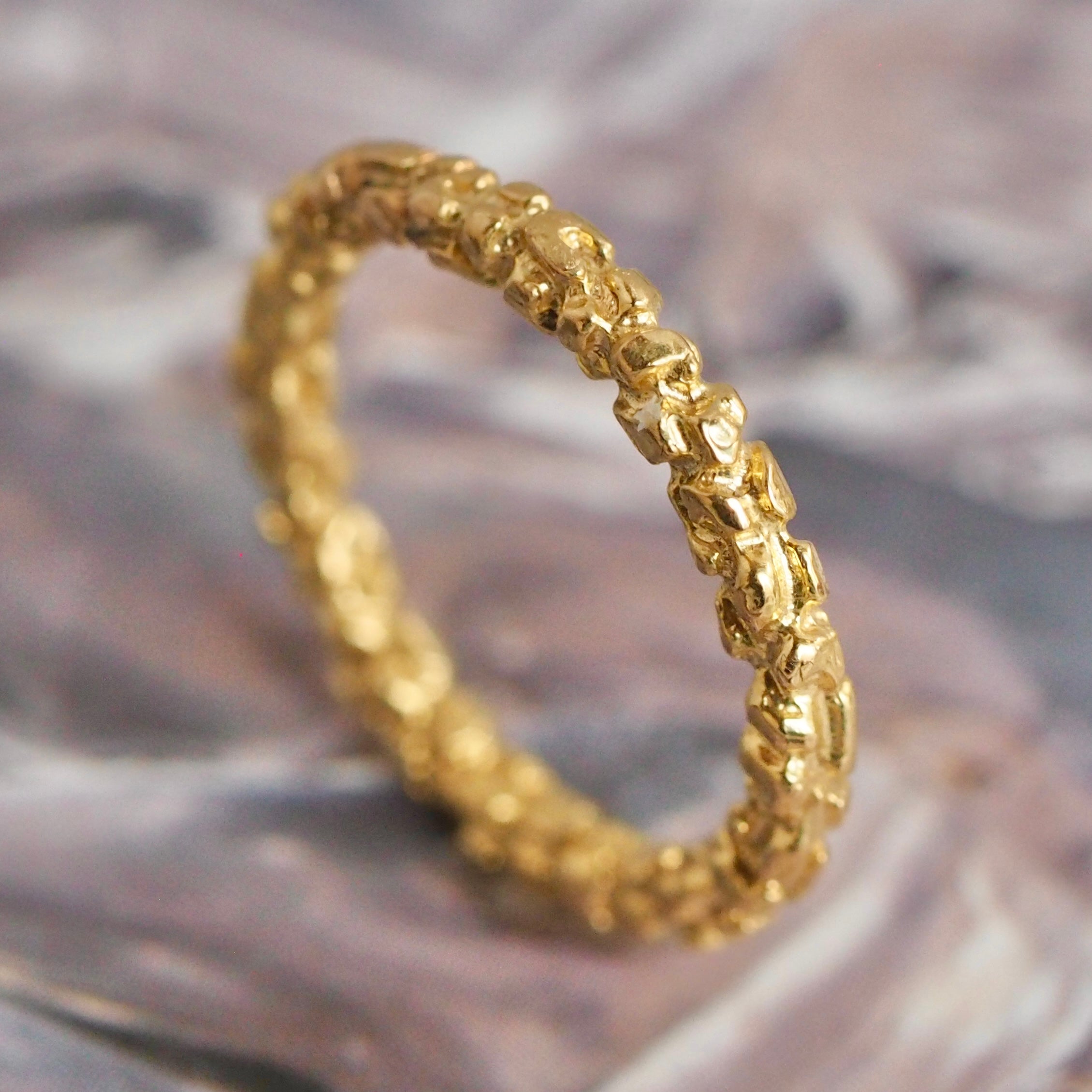 Vintage 18k Gold Nugget Band