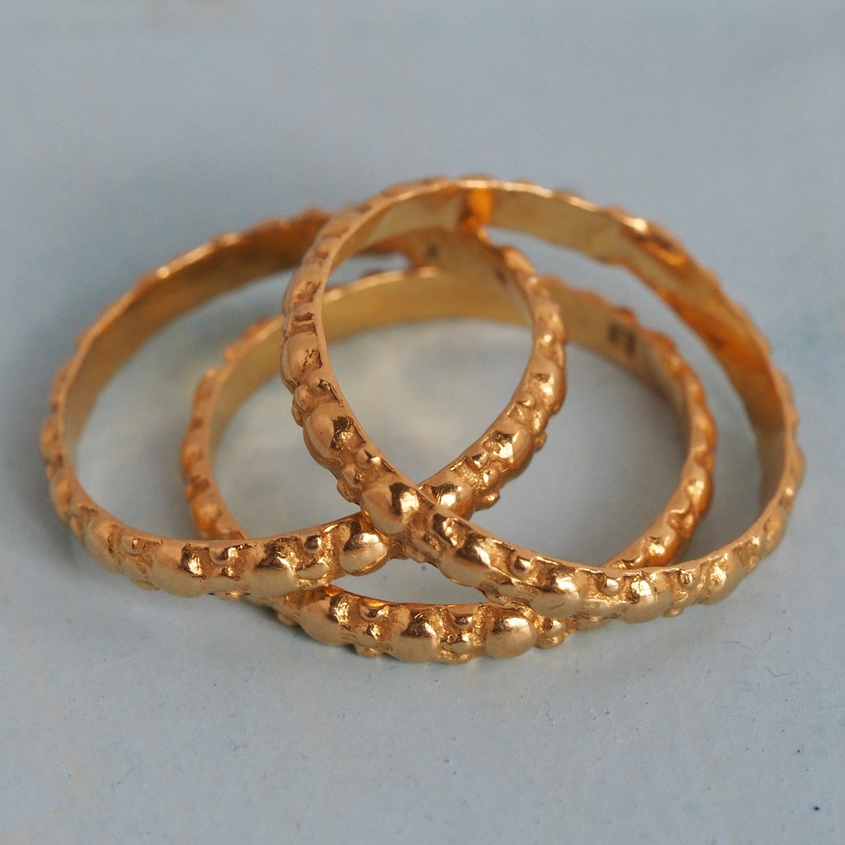Vintage 21k Gold Set of Three Stacking Bands