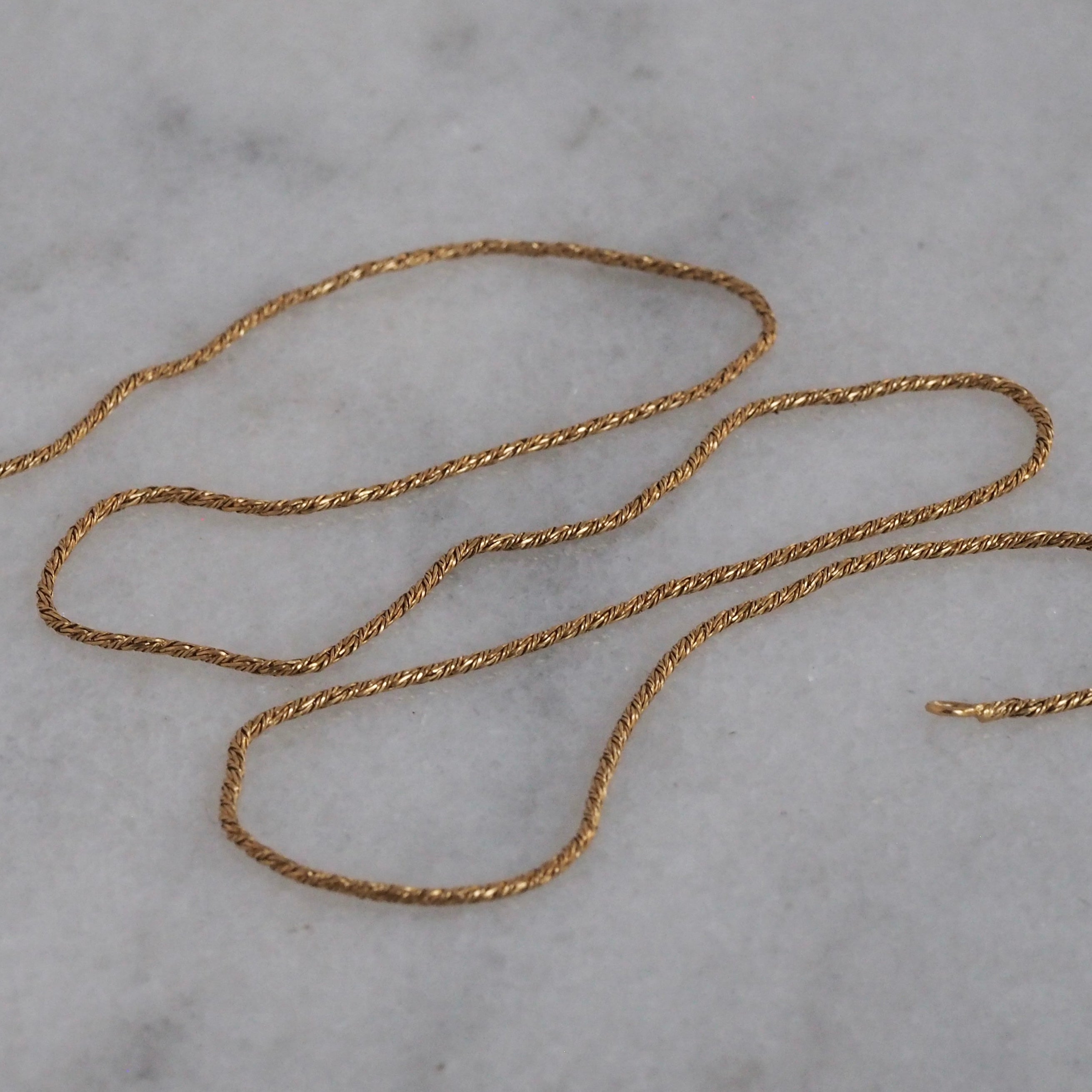Vintage Portuguese 19k Gold Woven Chain Necklace