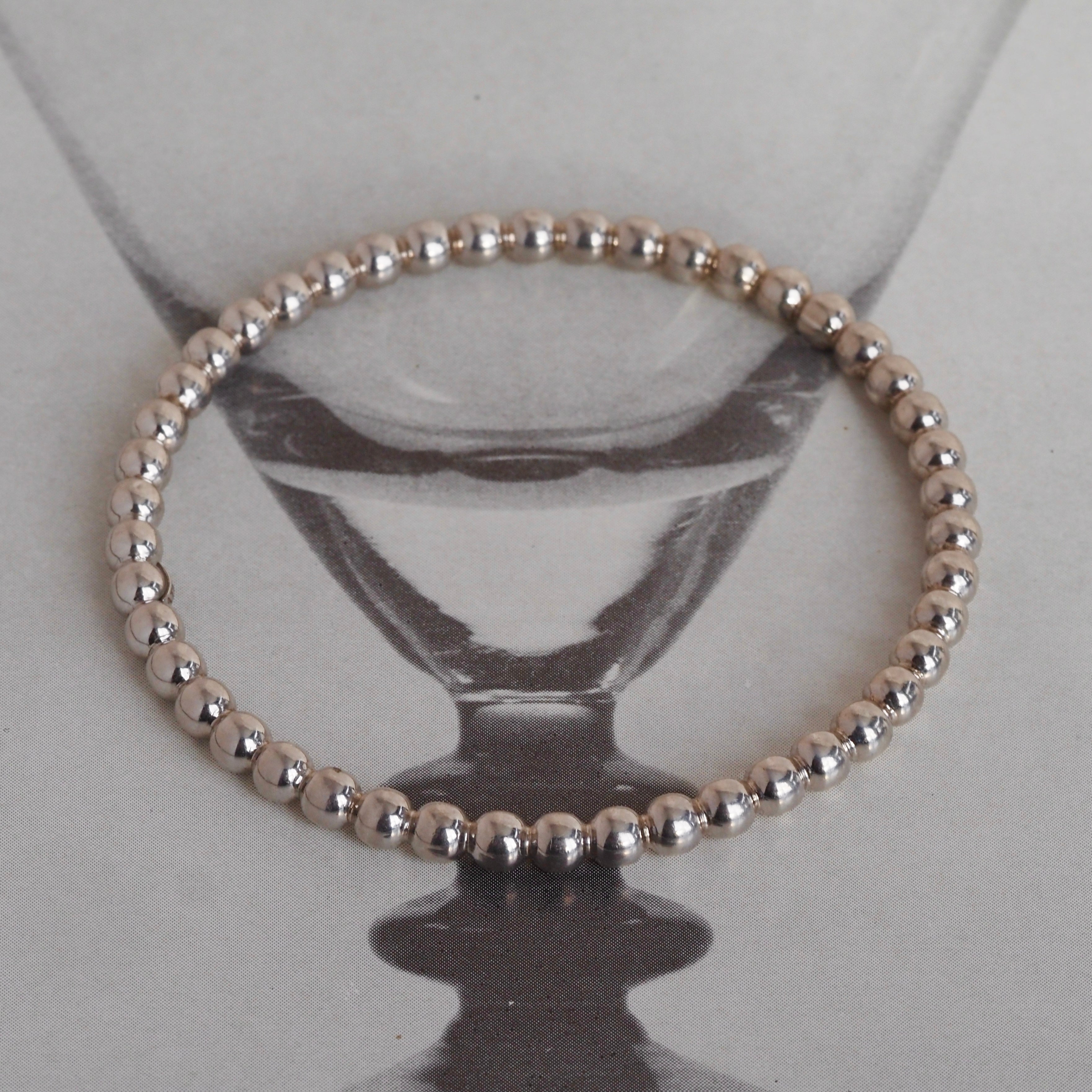 Vintage Mexican Sterling Silver Ball Bangle Bracelet