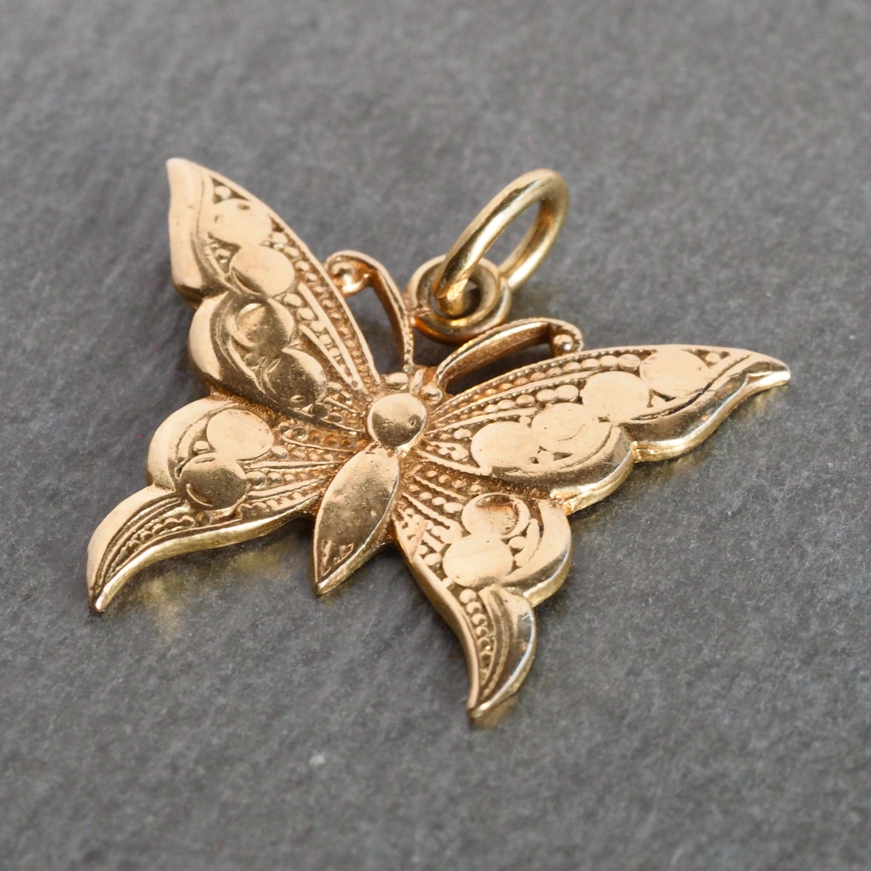 Antique 18k Gold Butterfly Pendant