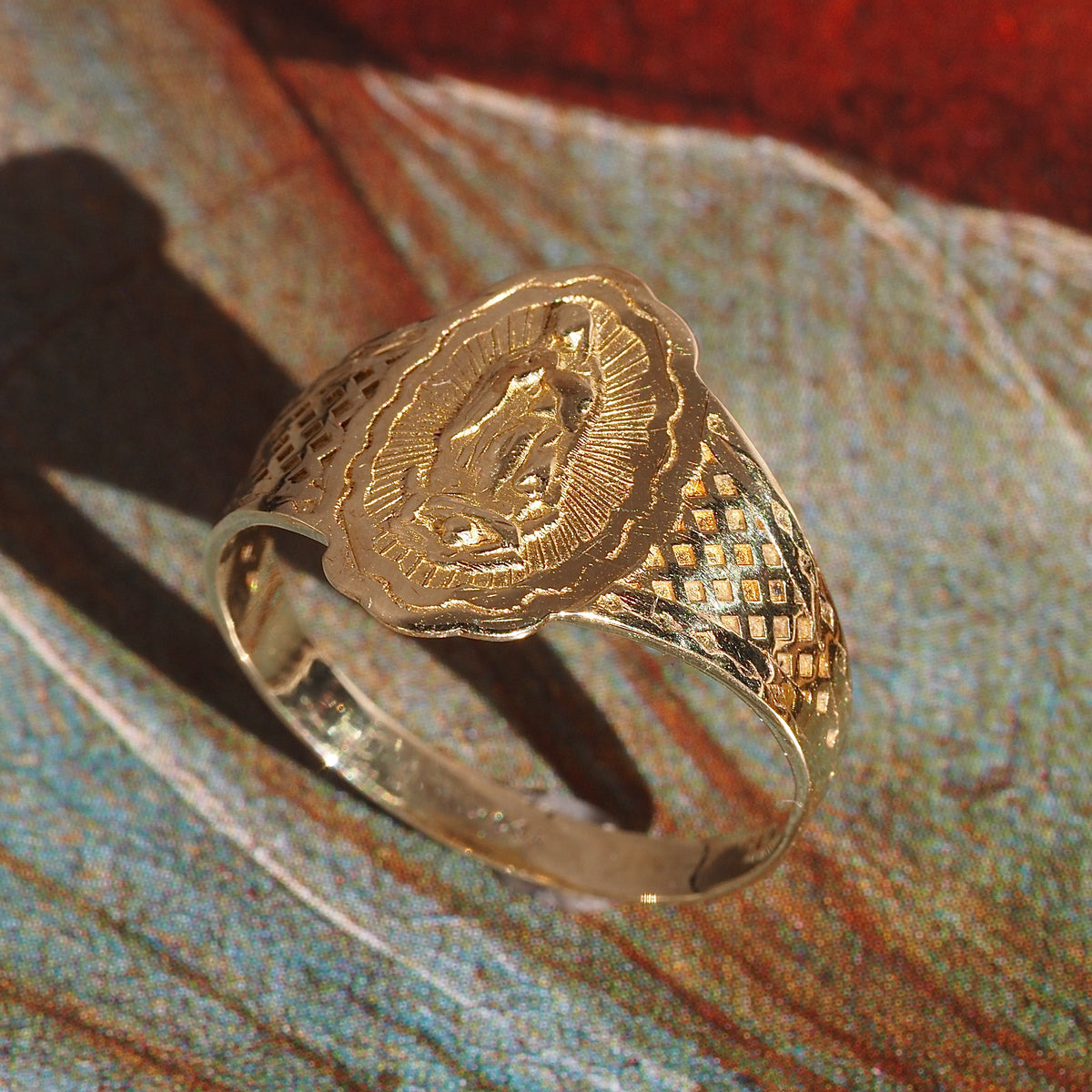 Vintage Mary Signet 14k Gold Ring