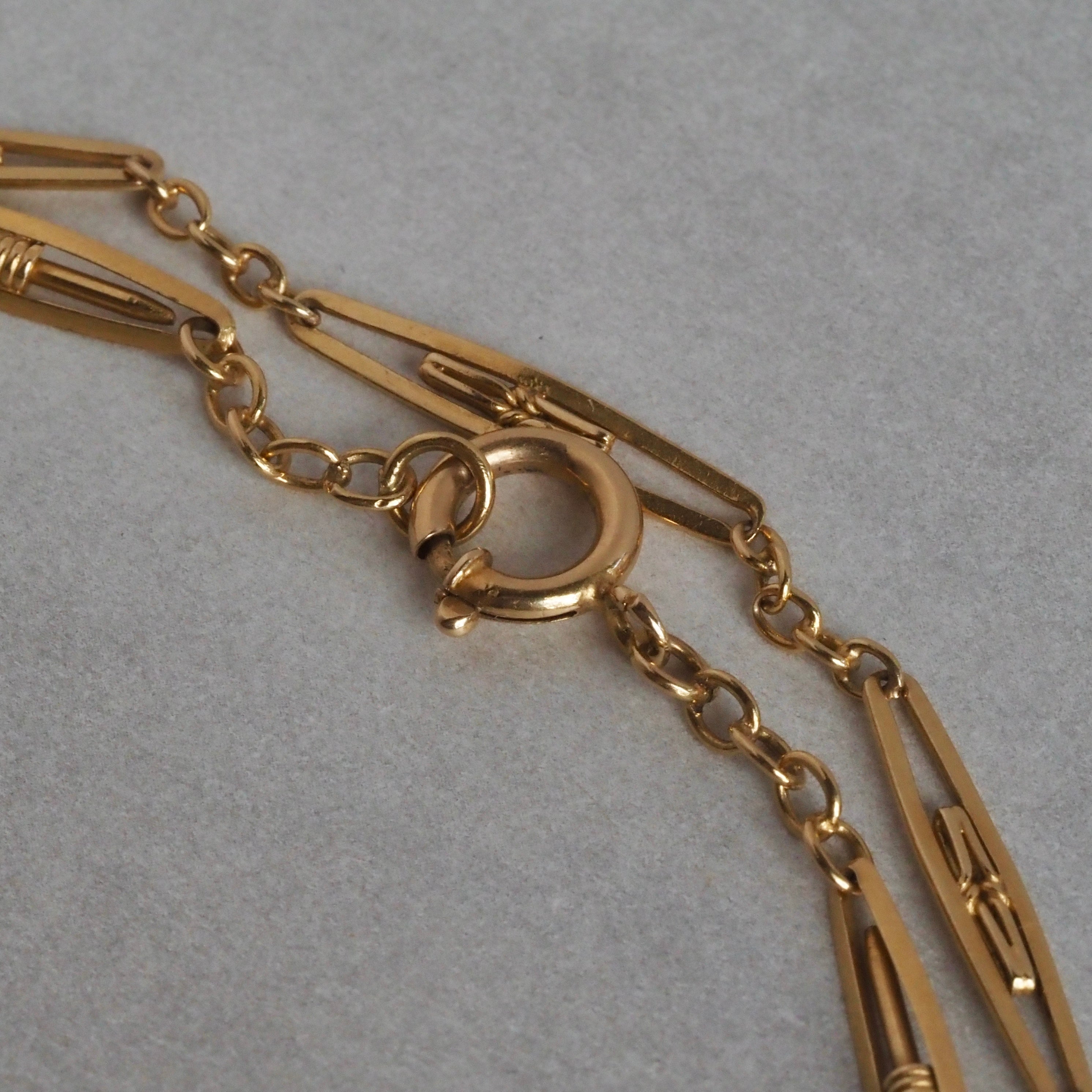 Antique Portuguese 19k Gold Watch Chain Necklace