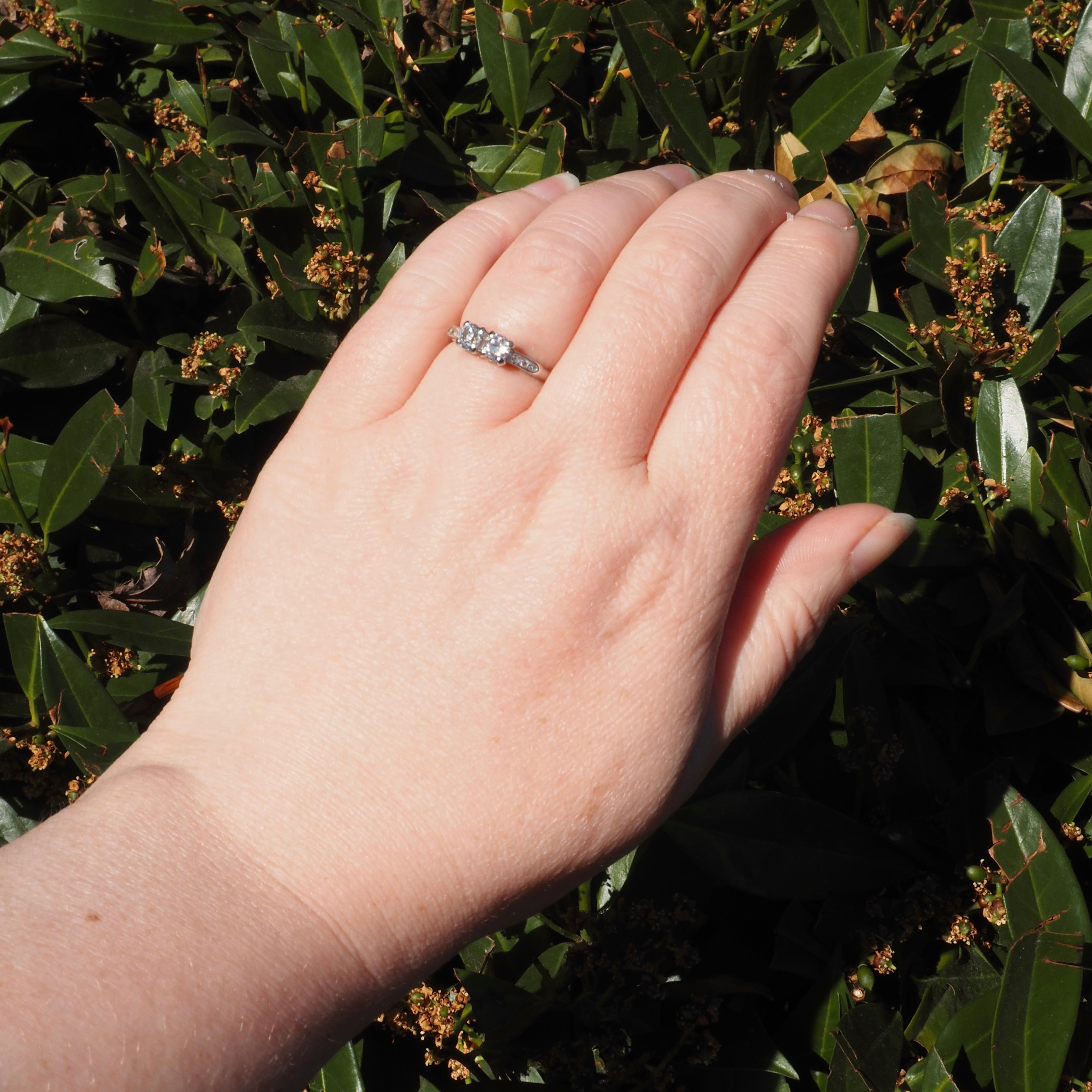 Mid-Century Moi et Toi Old European Cut Diamond Platinum Engagement Ring