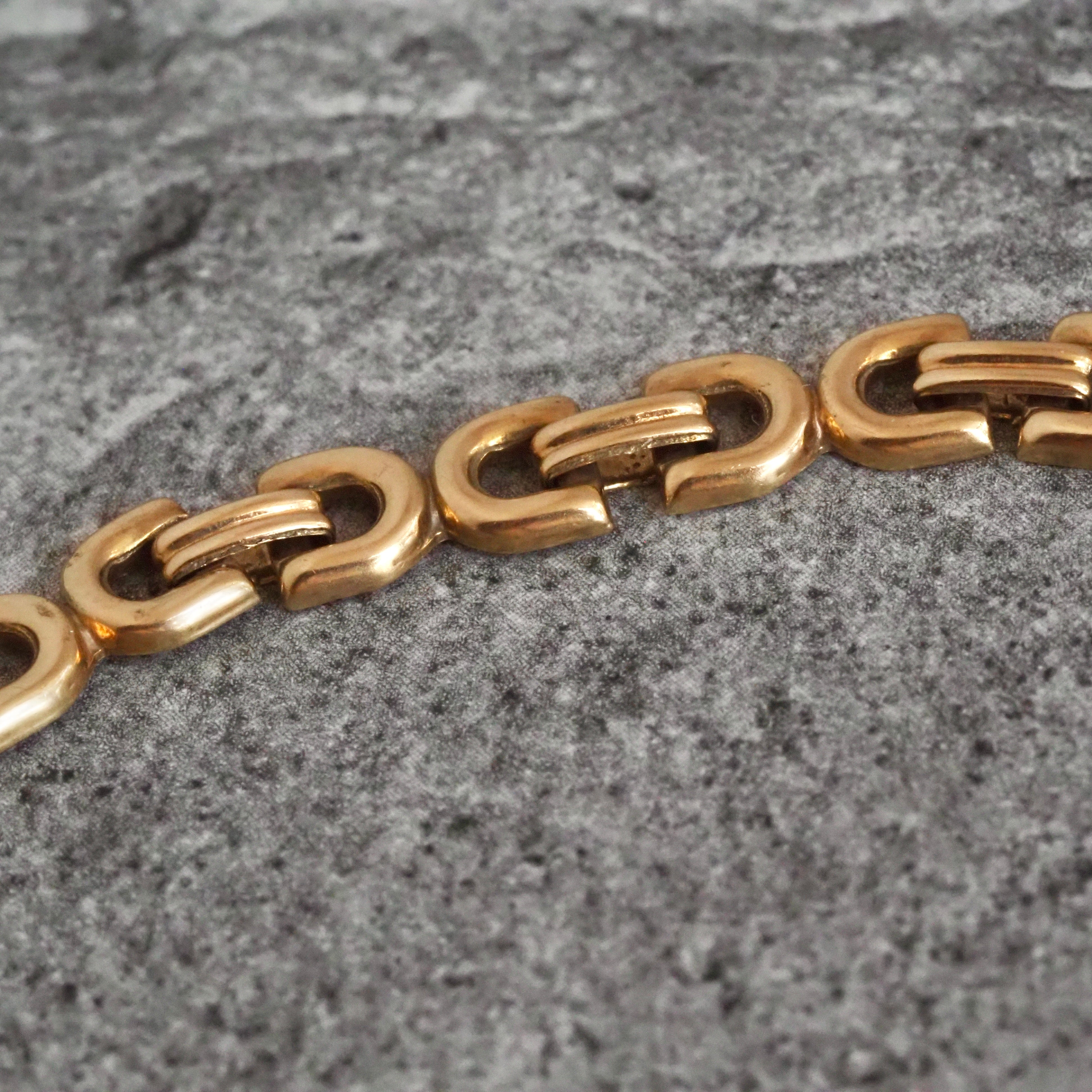 Vintage Italian Arc Link 14k Gold Bracelet