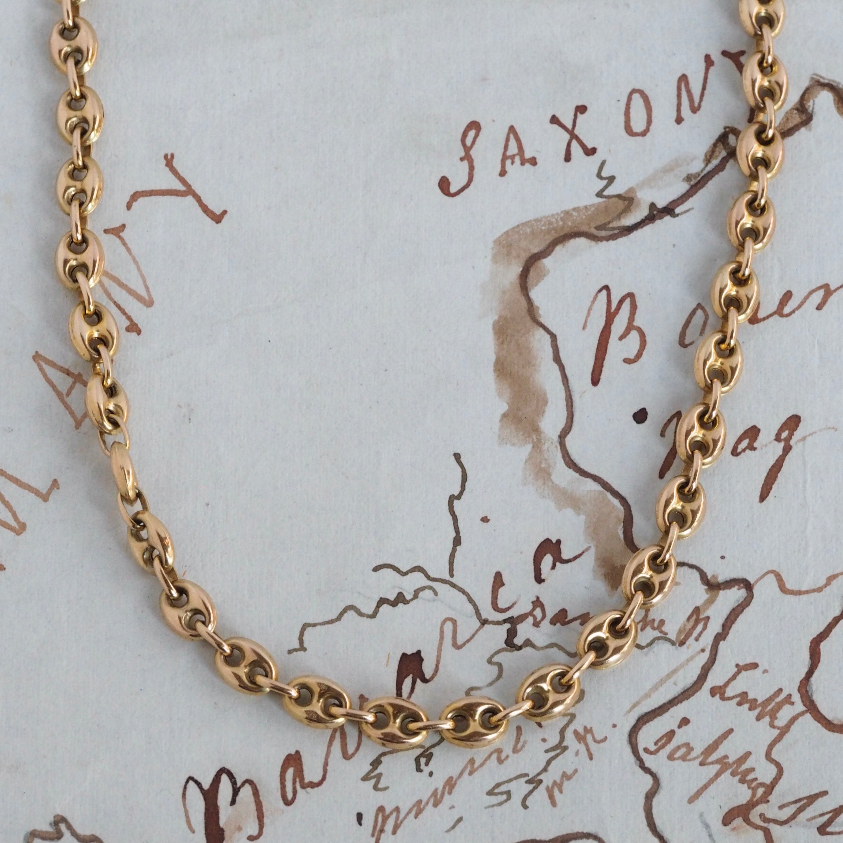 Vintage Italian 14k Gold Puffy Mariner Chain