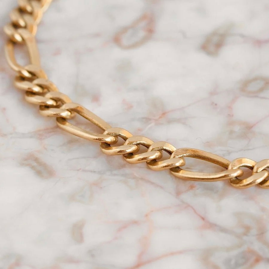 Vintage 14k Gold Italian Figaro 7.5" Bracelet