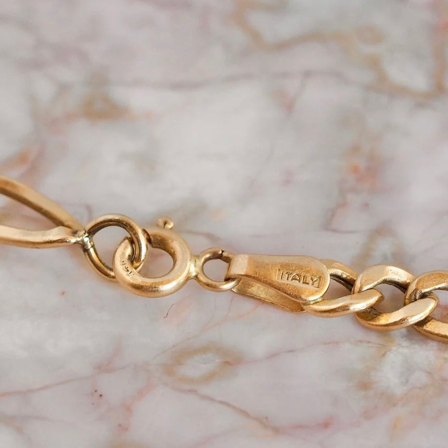 Vintage 14k Gold Italian Figaro 7.5" Bracelet