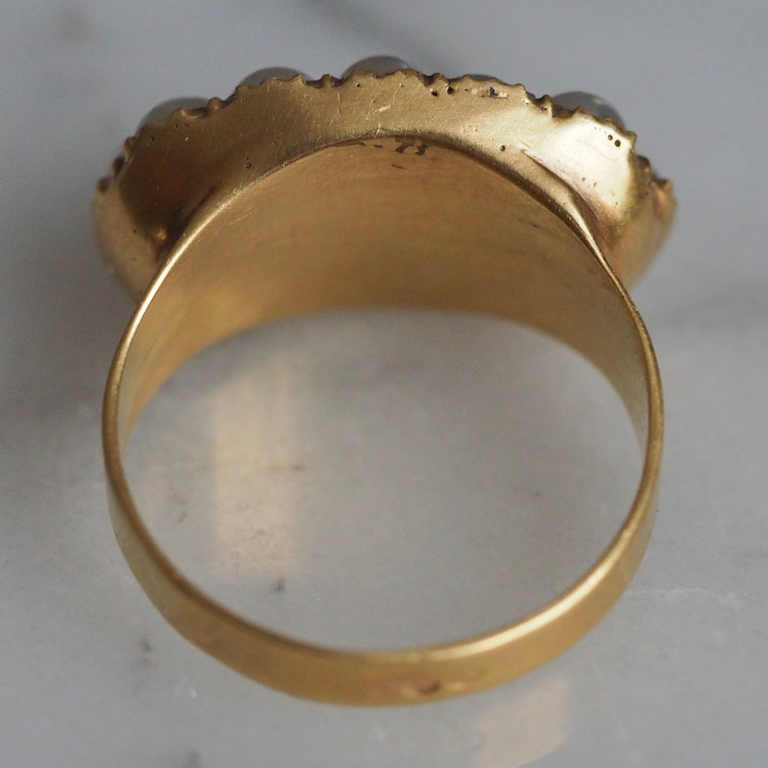 Georgian French High Karat Gold Pearl and Diamond Ring