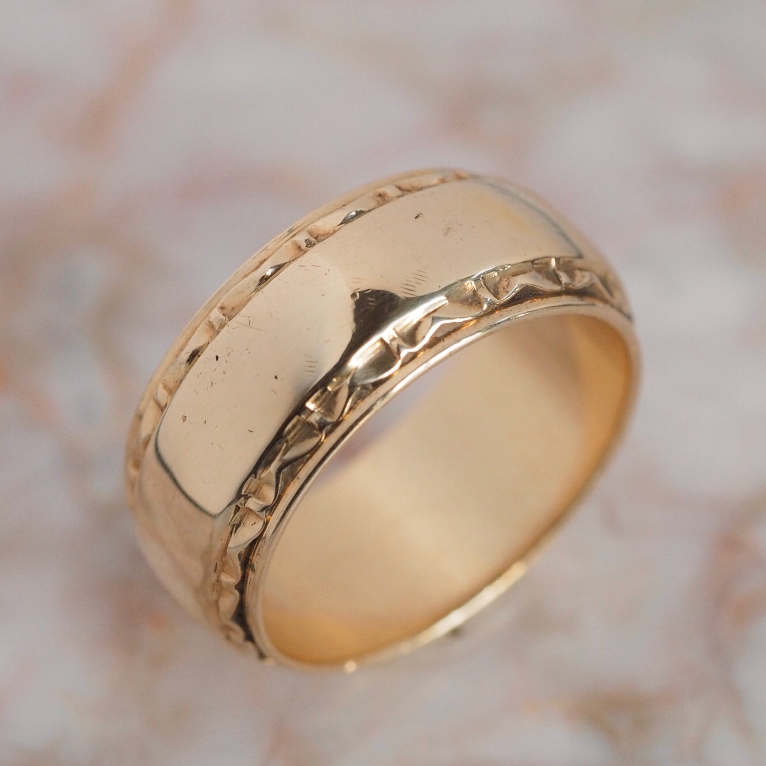 Mid-Century 14k Gold Wide Band