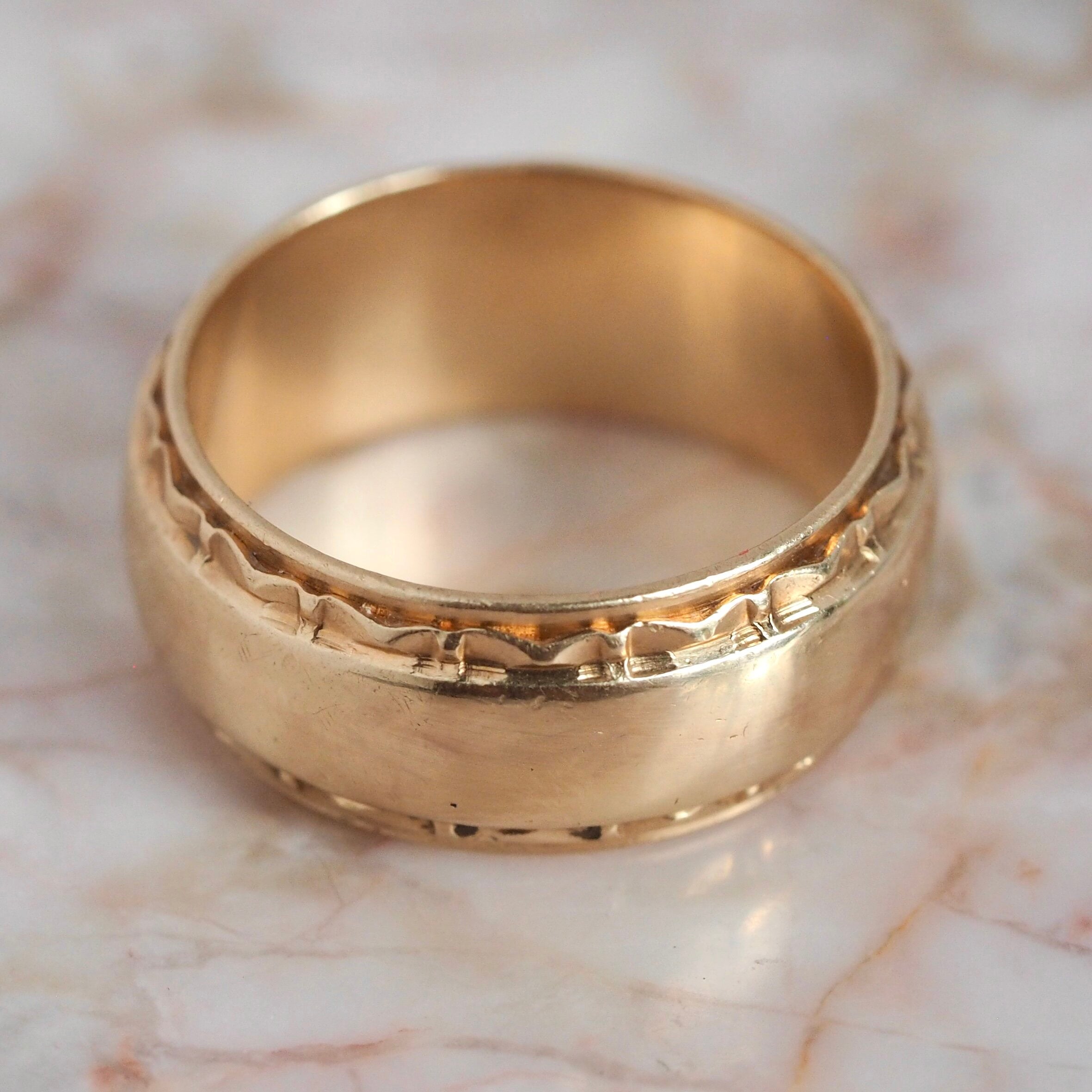Mid-Century 14k Gold Wide Band