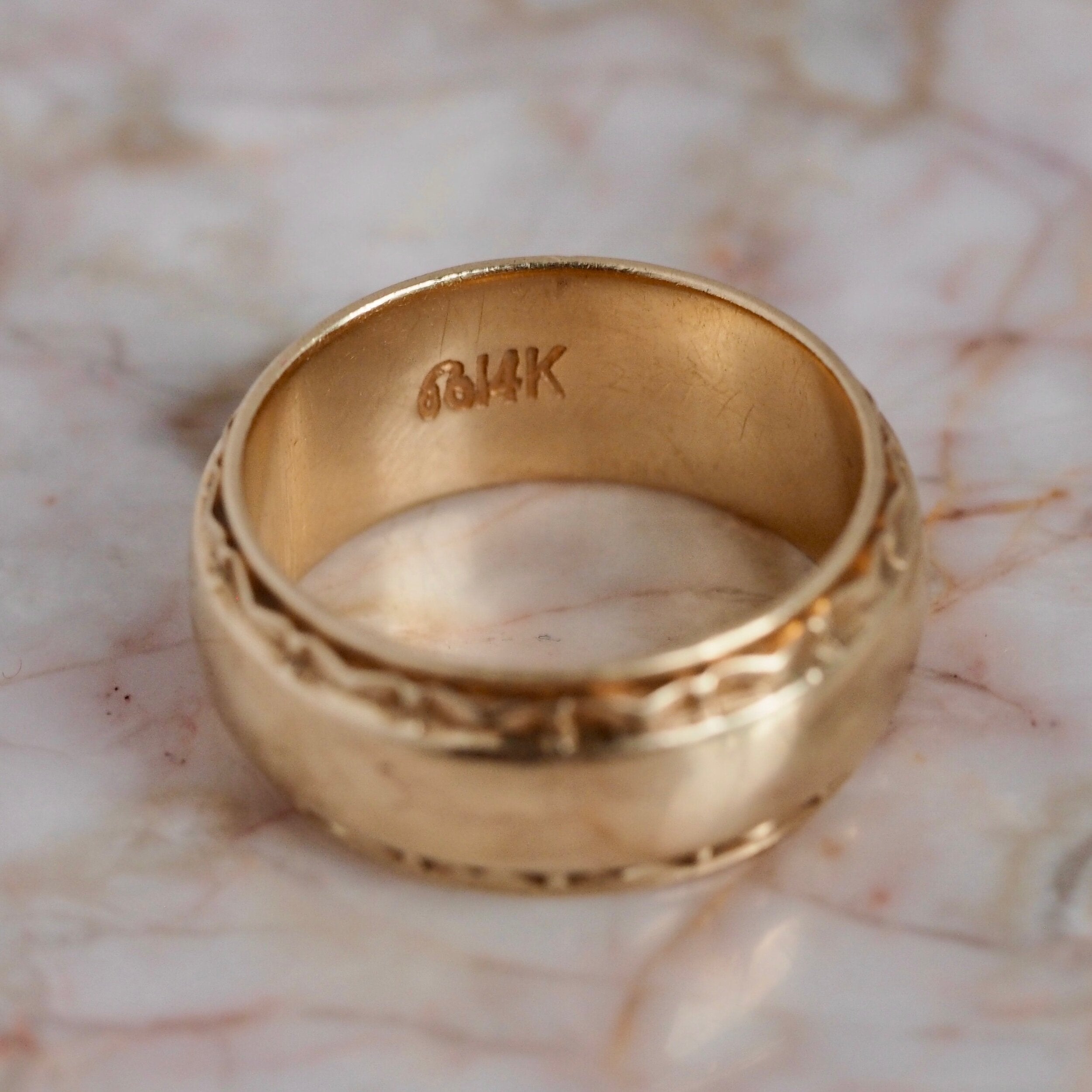 Mid-Century 14k Gold Wide Band