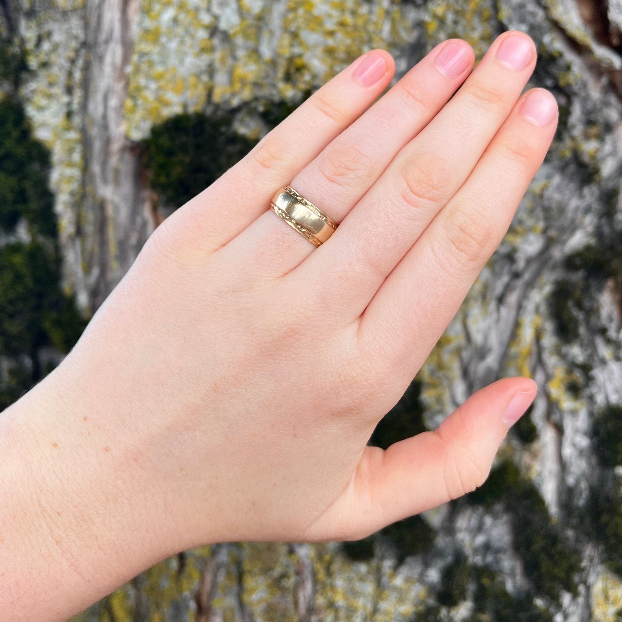 Mid-Century 14k Gold Wide Band