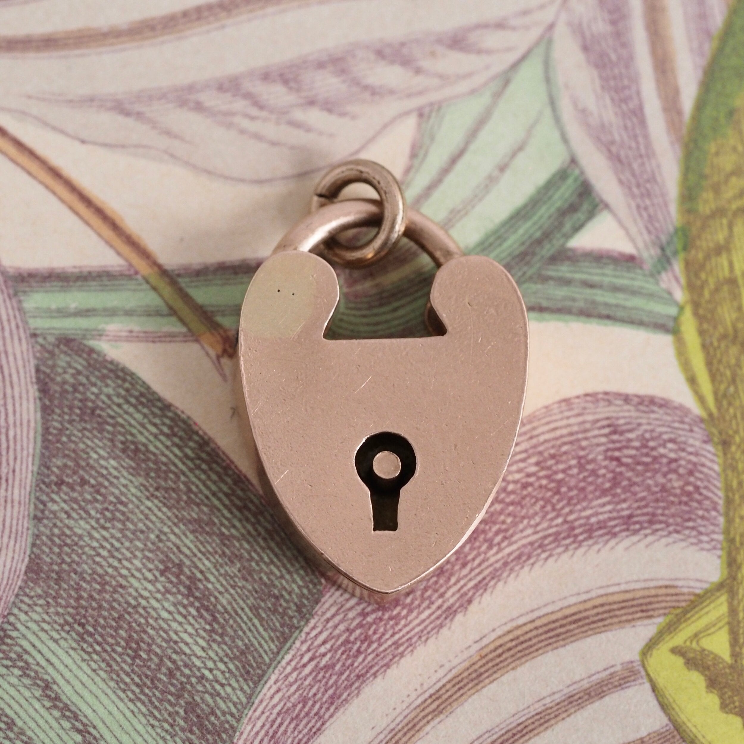 Antique Victorian 14k Gold Floral Padlock Pendant