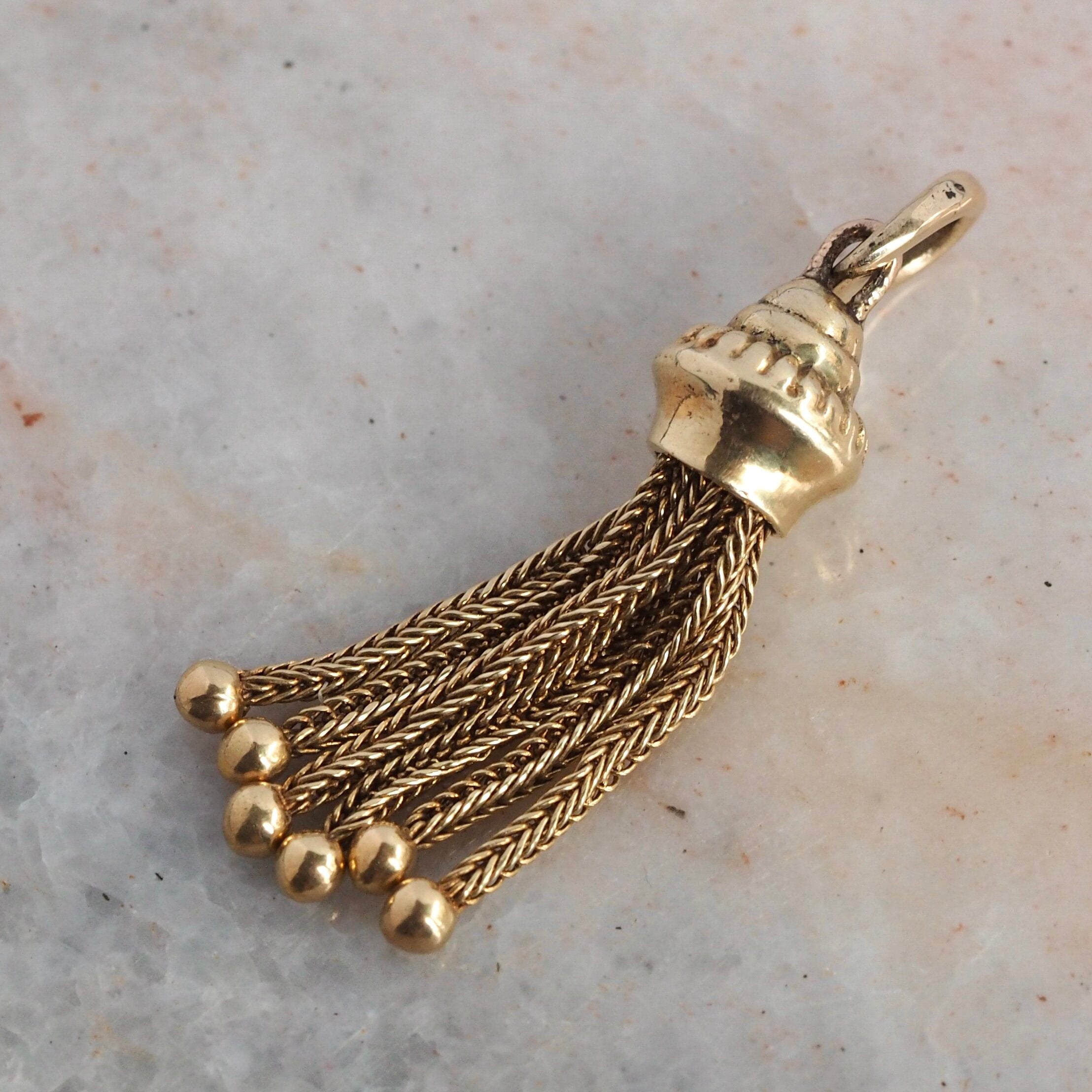 Antique Victorian 14k Gold Petite Tassel Pendant