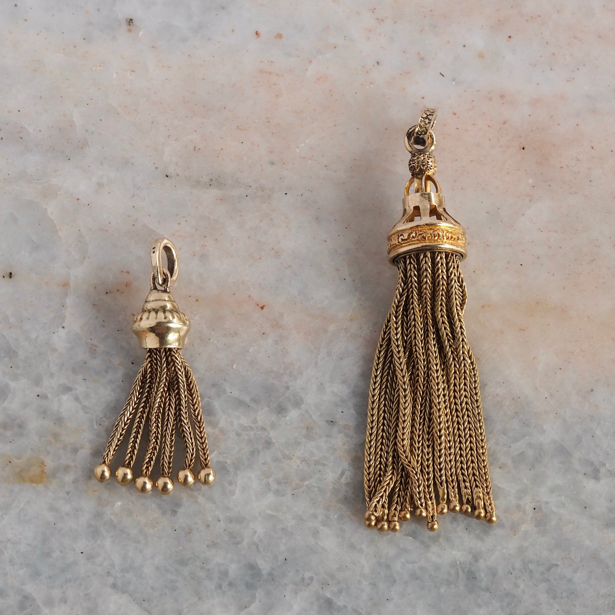Antique Victorian 14k Gold Petite Tassel Pendant