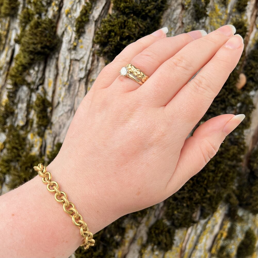 Vintage 14k Gold Old European Cut Diamond Solitaire Ring