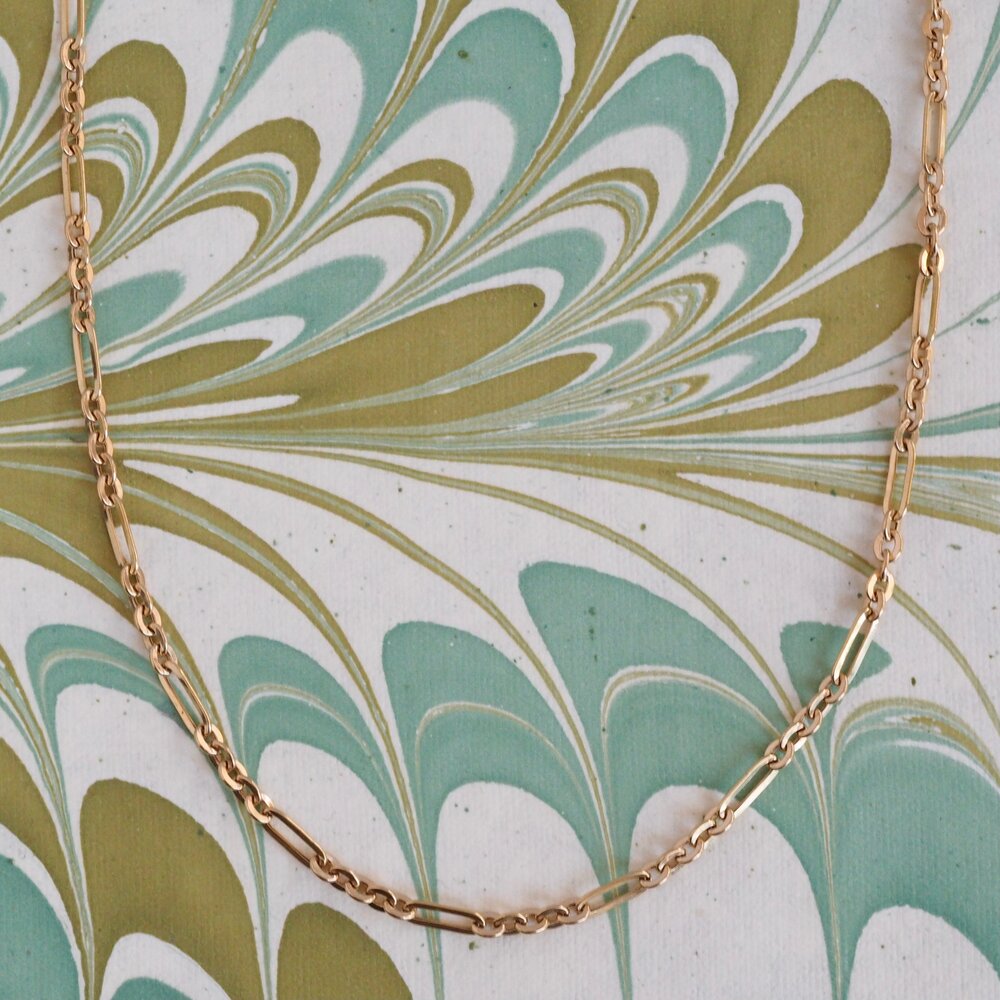 Vintage 18k Gold Paperclip Chain