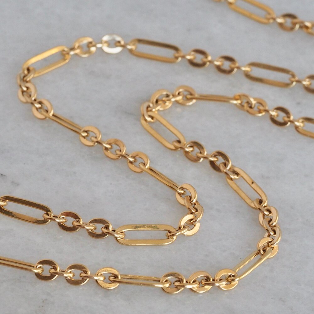 Vintage 18k Gold Paperclip Chain