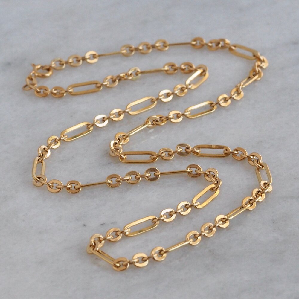 Vintage 18k Gold Paperclip Chain