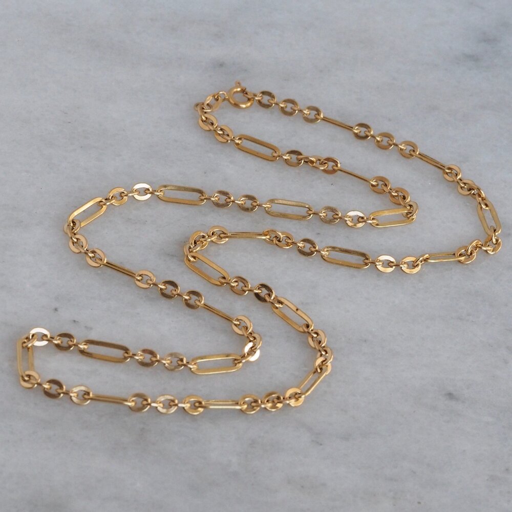 Vintage 18k Gold Paperclip Chain