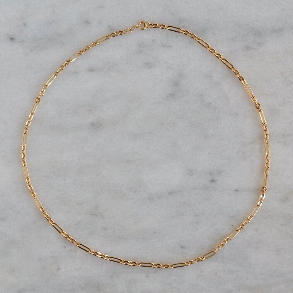 Vintage 18k Gold Paperclip Chain