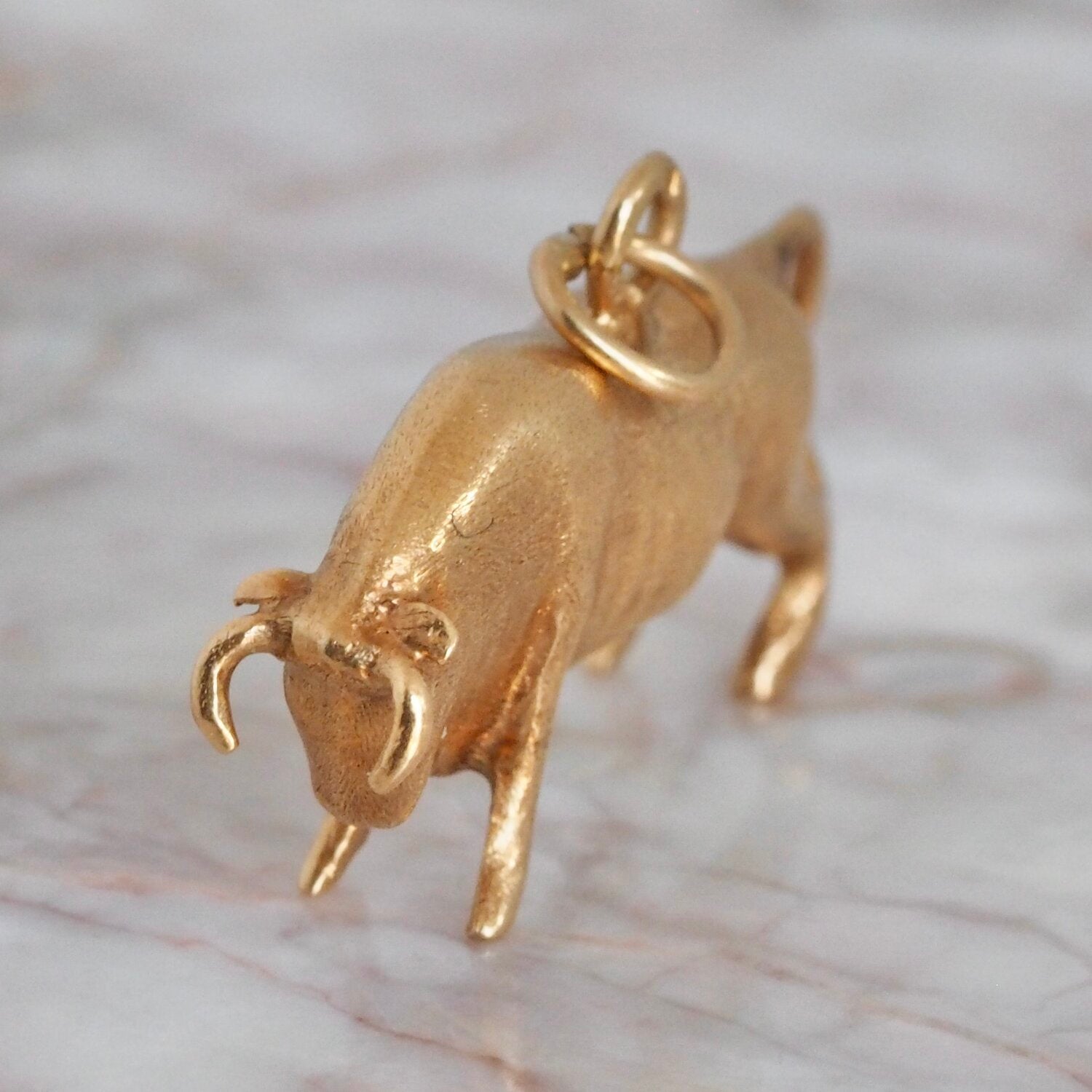 Vintage Portuguese 19k Gold Bull Charm