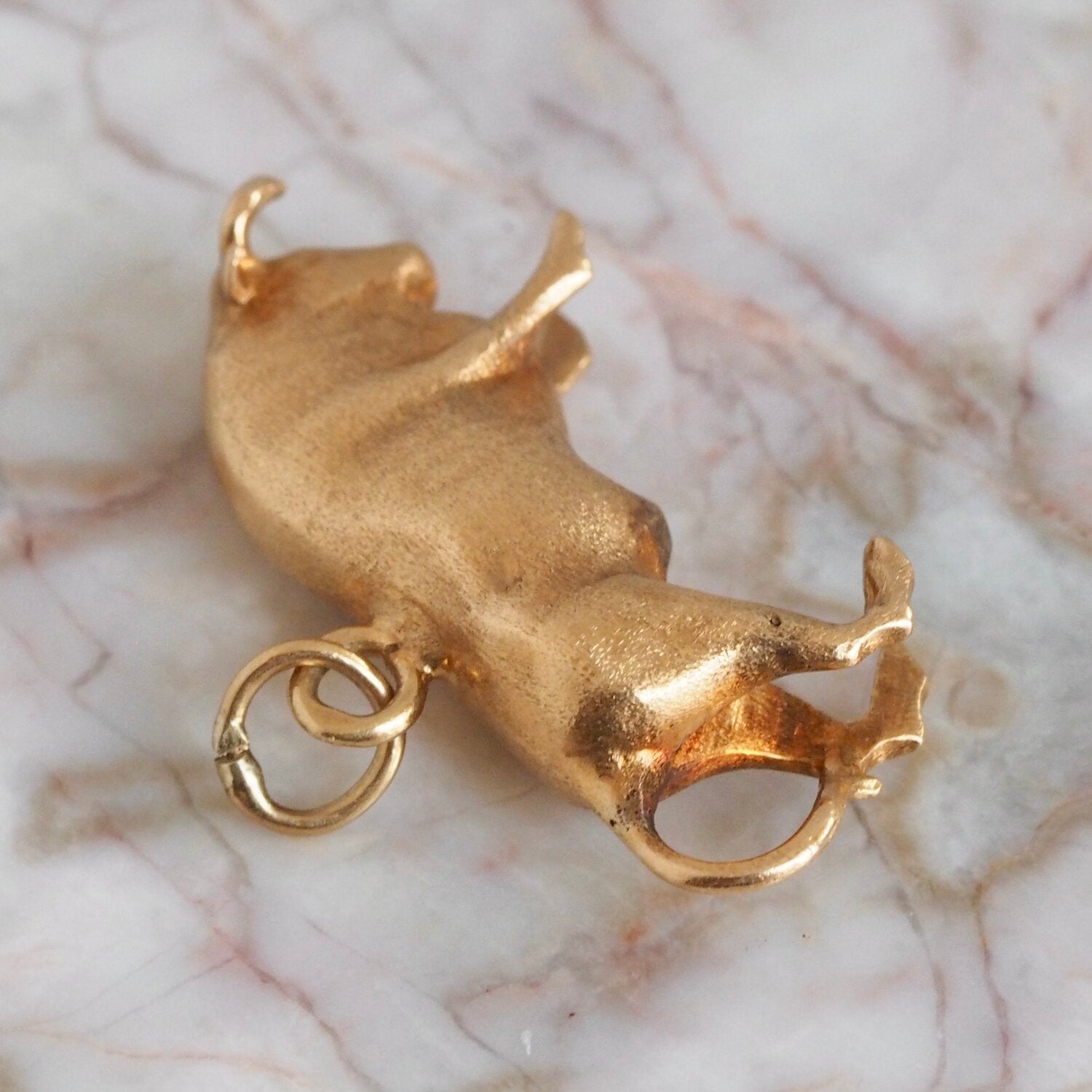 Vintage Portuguese 19k Gold Bull Charm