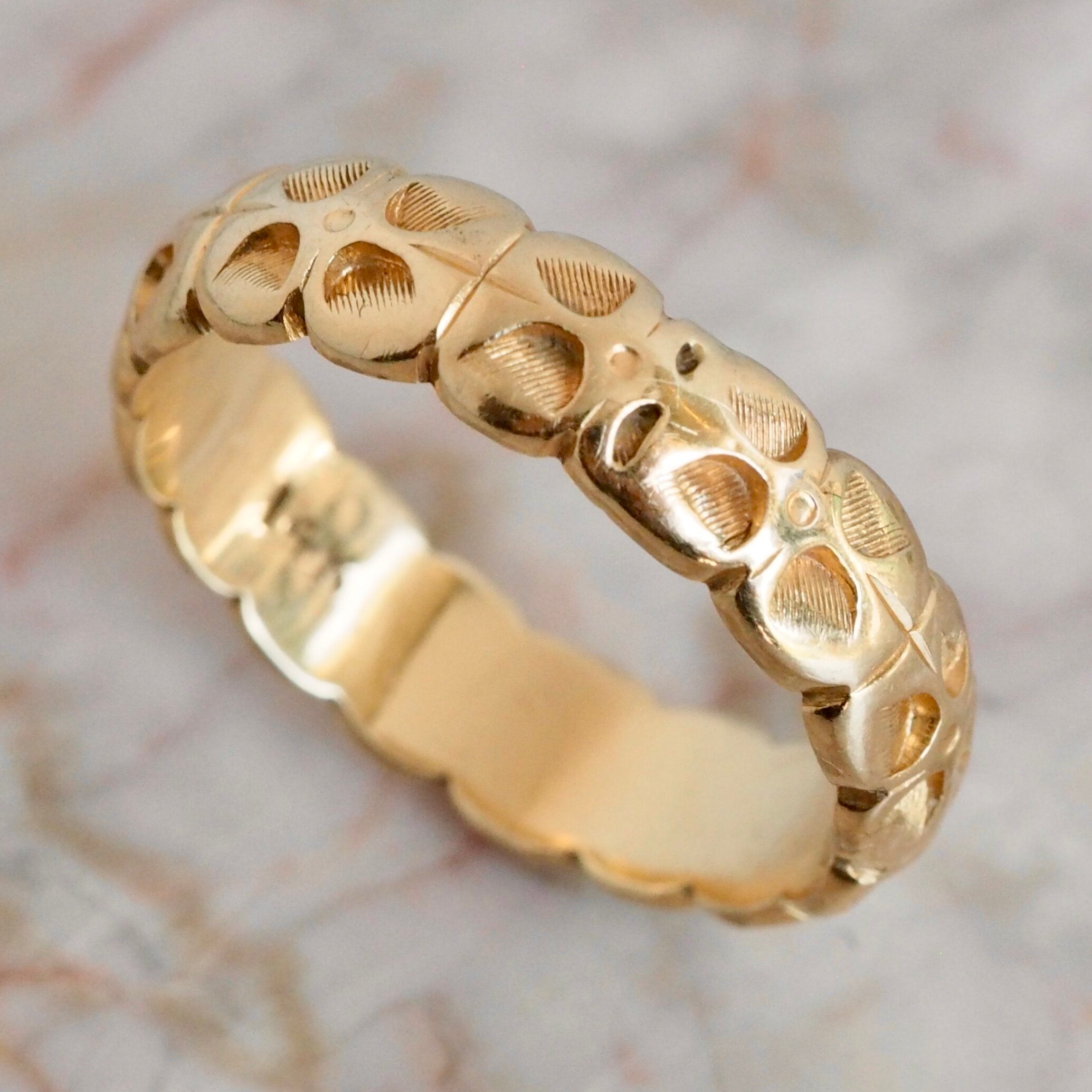 Vintage 14k Gold Chunky Orange Blossom Ring