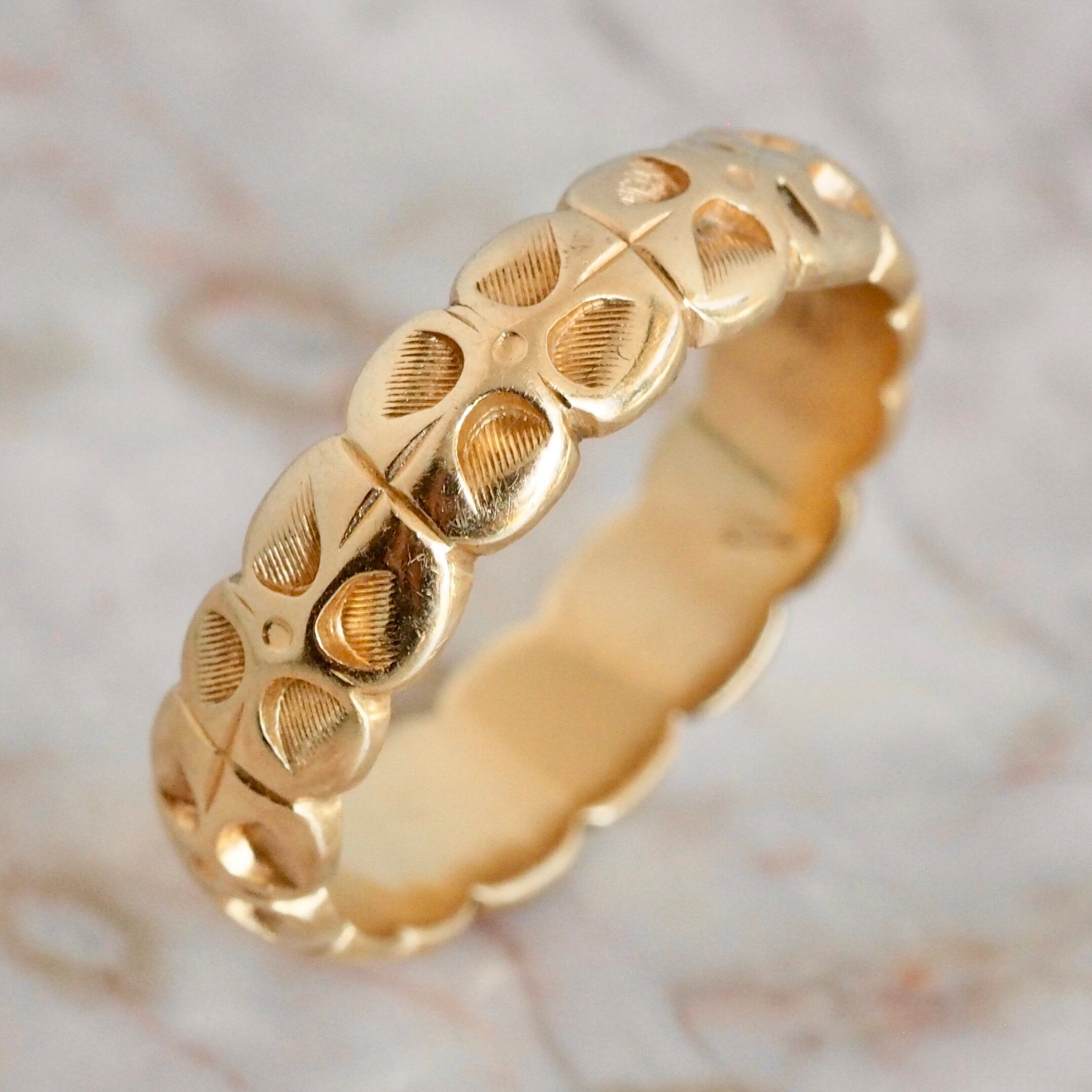 Vintage 14k Gold Chunky Orange Blossom Ring