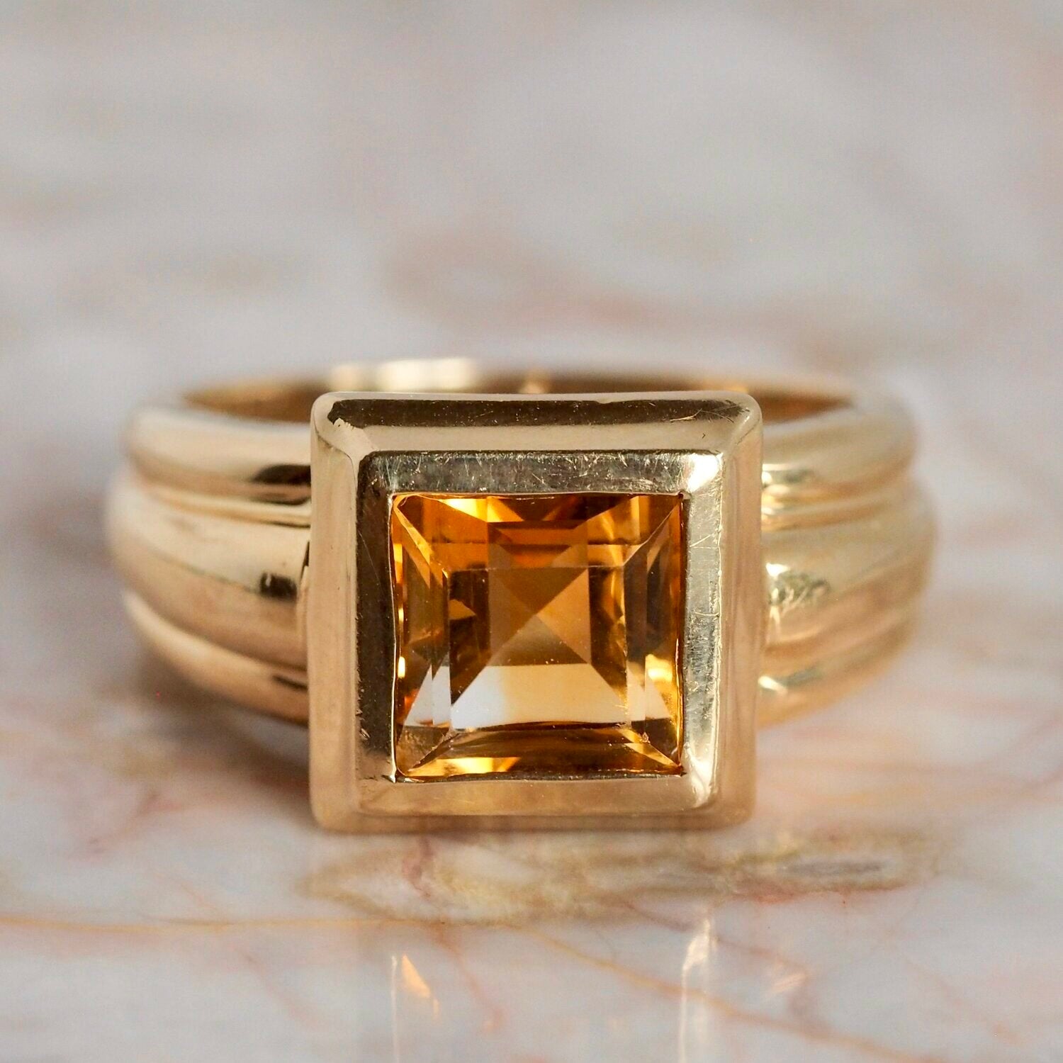 Vintage 14k Gold Citrine Ring