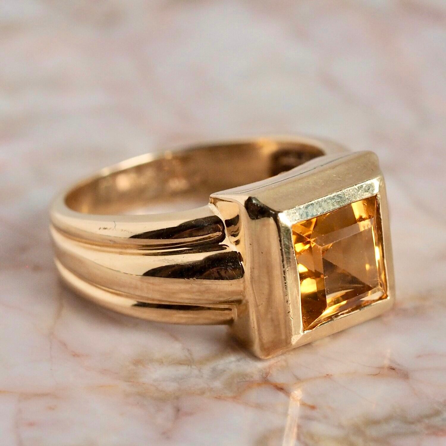 Vintage 14k Gold Citrine Ring