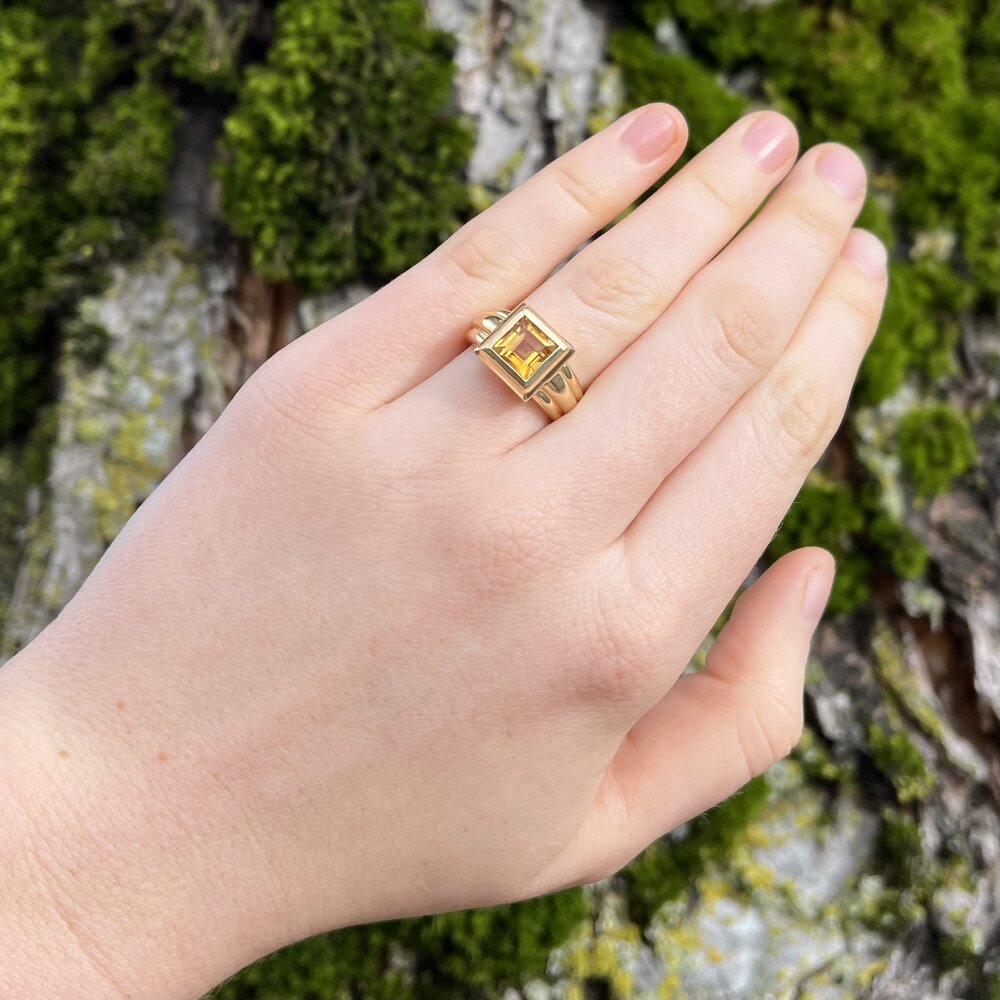Vintage 14k Gold Citrine Ring