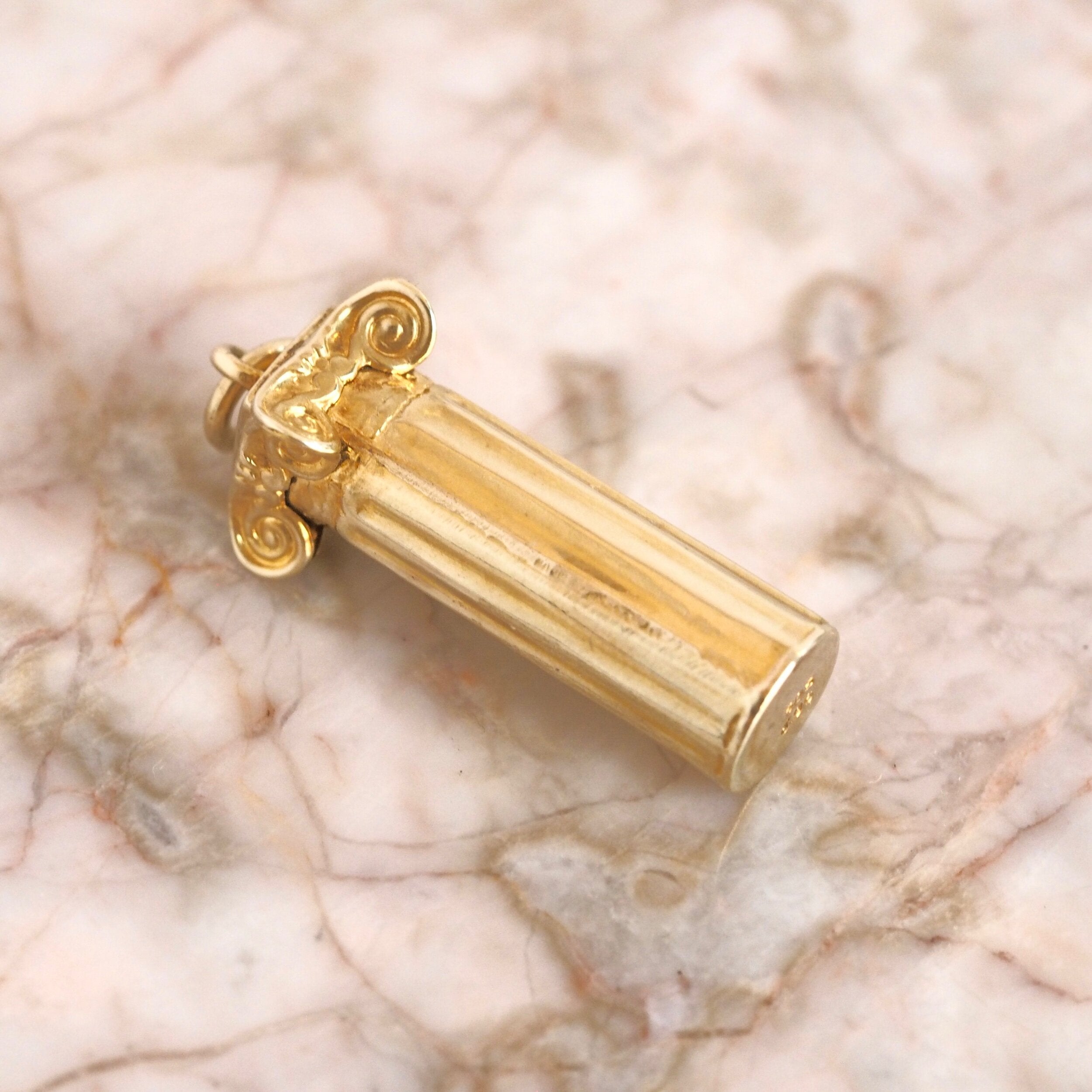 Vintage 14k Gold Greek Ionic Column Pendant