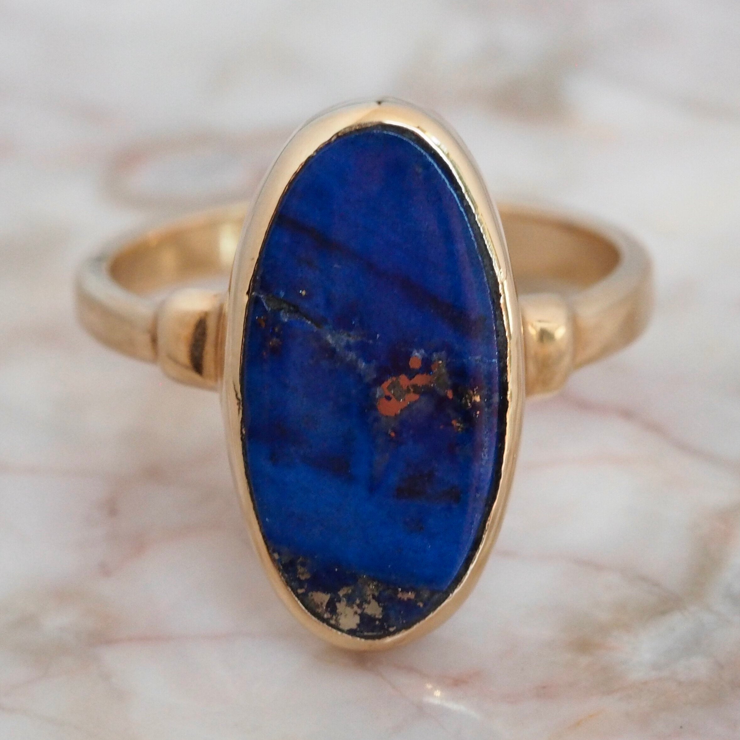 Vintage 14k Gold Lapis Ring