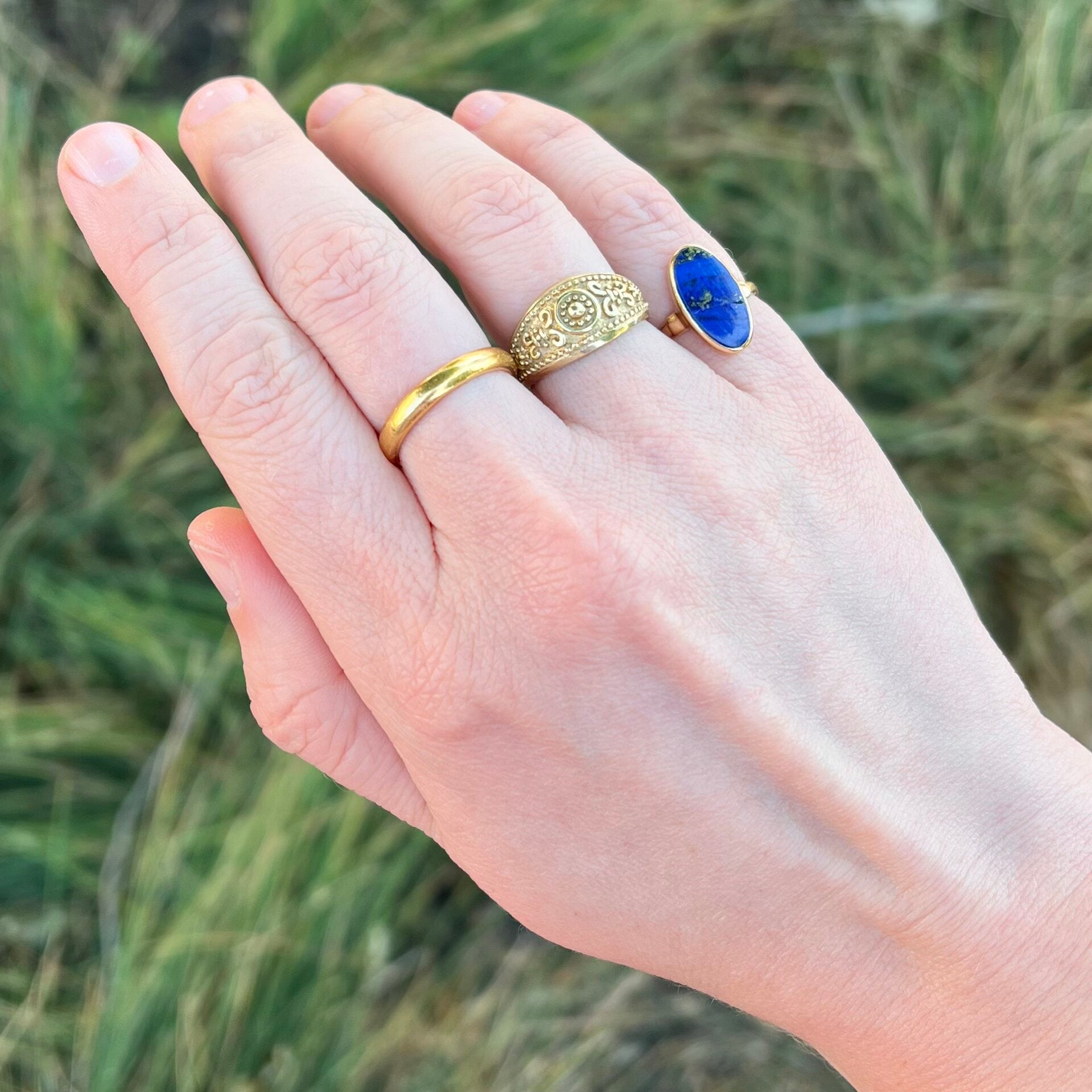 Vintage 14k Gold Lapis Ring