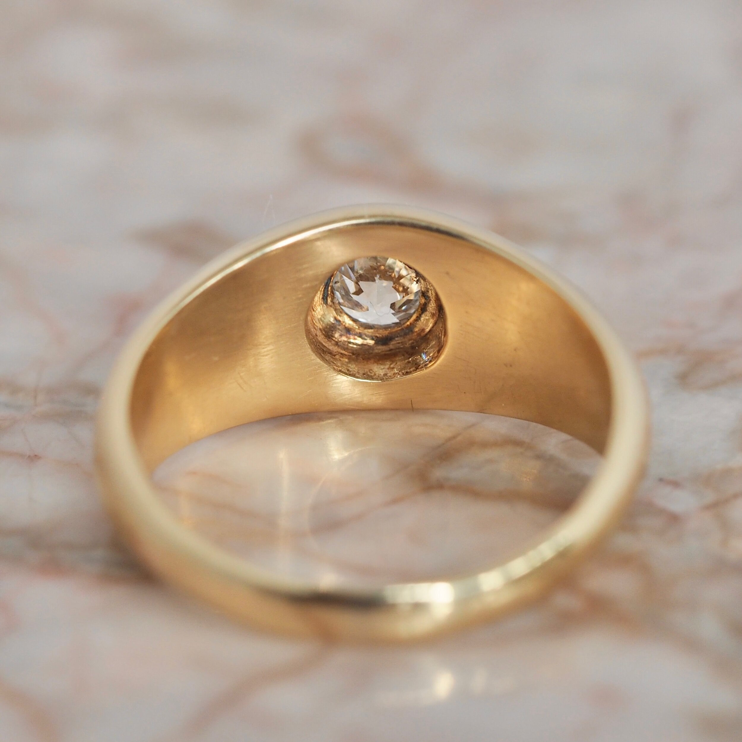 Vintage 14k Gold Old European Cut Dome Ring