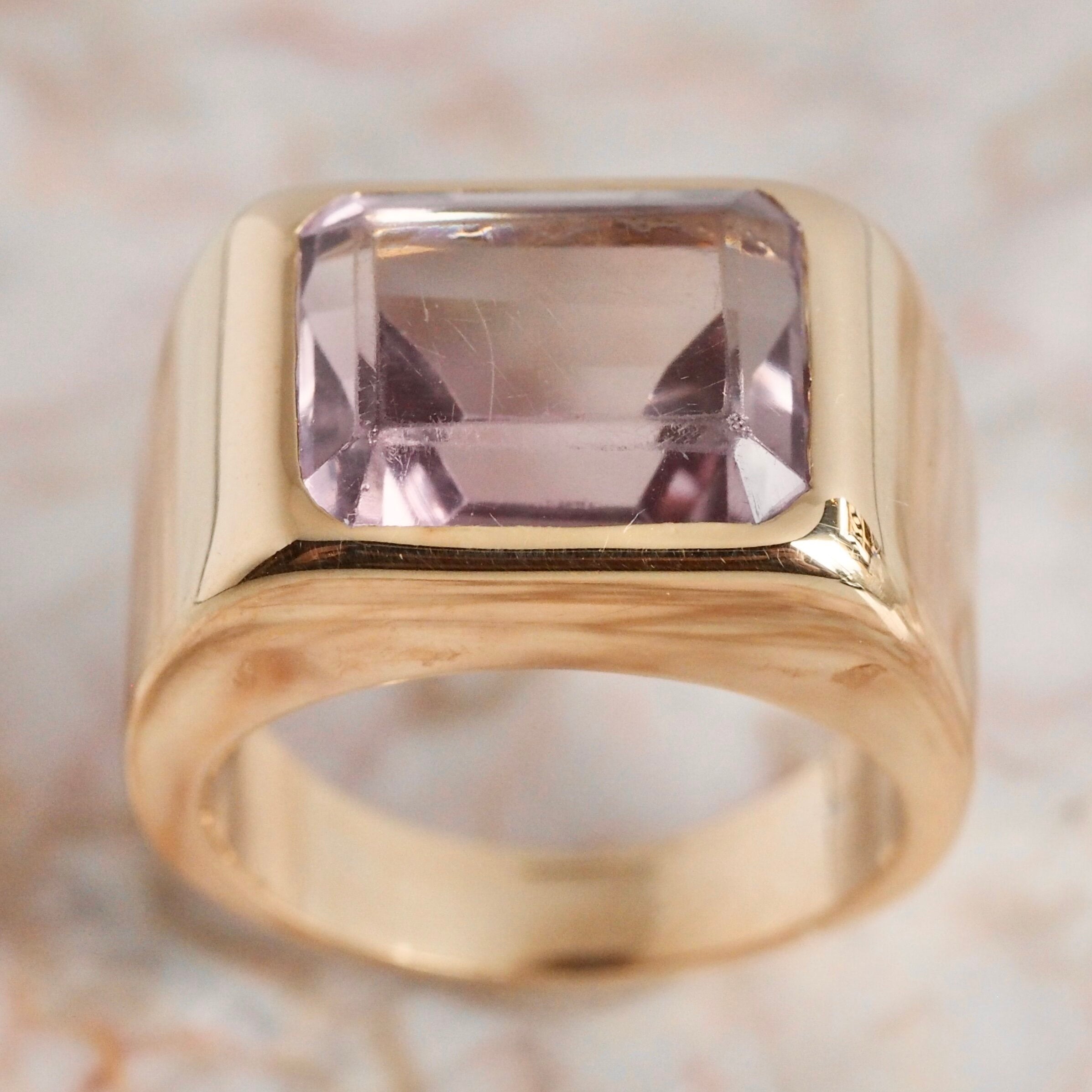 Vintage 14k Gold Rose de France Amethyst Ring